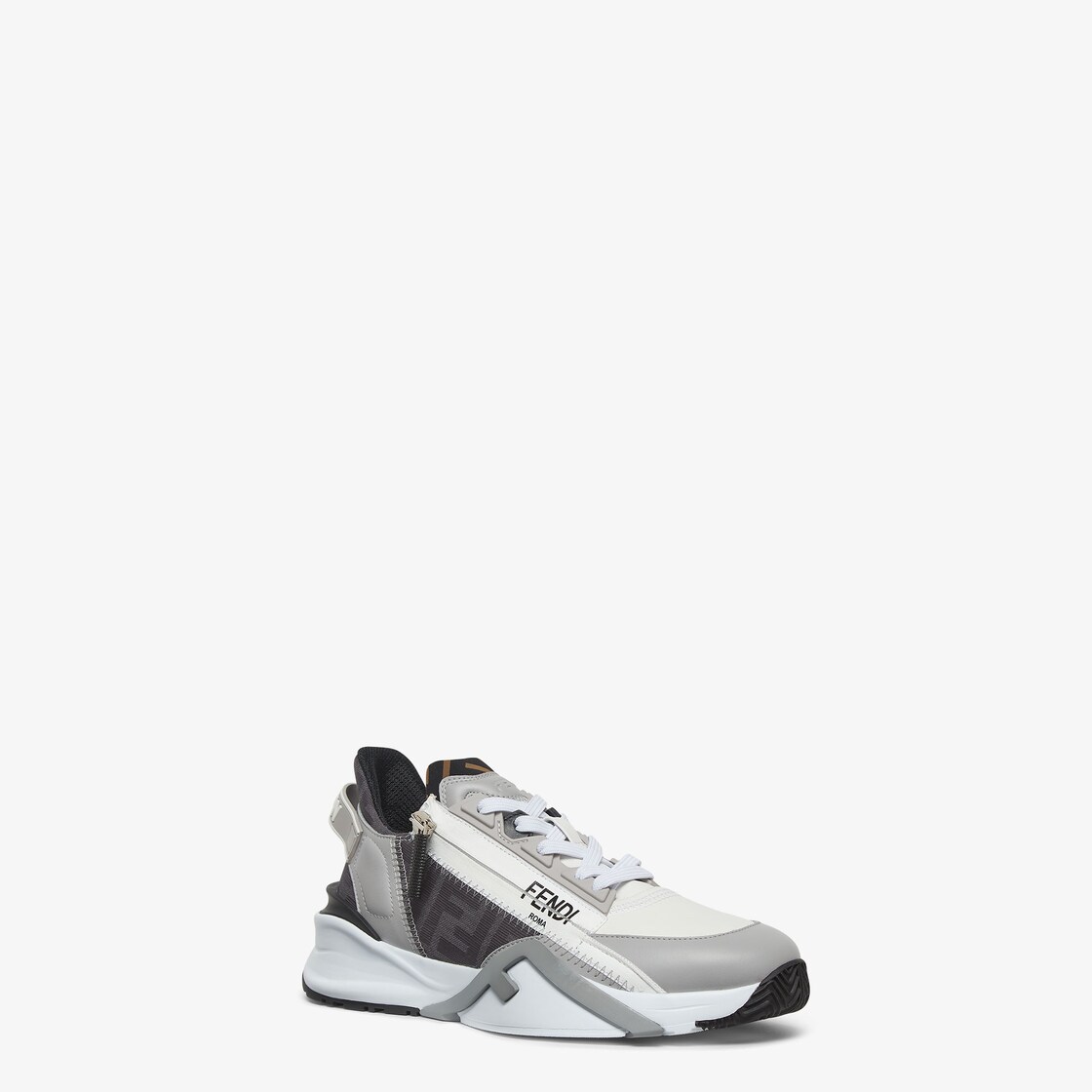 Fendi Flow Grey leather low-tops Grey - Image 2/5