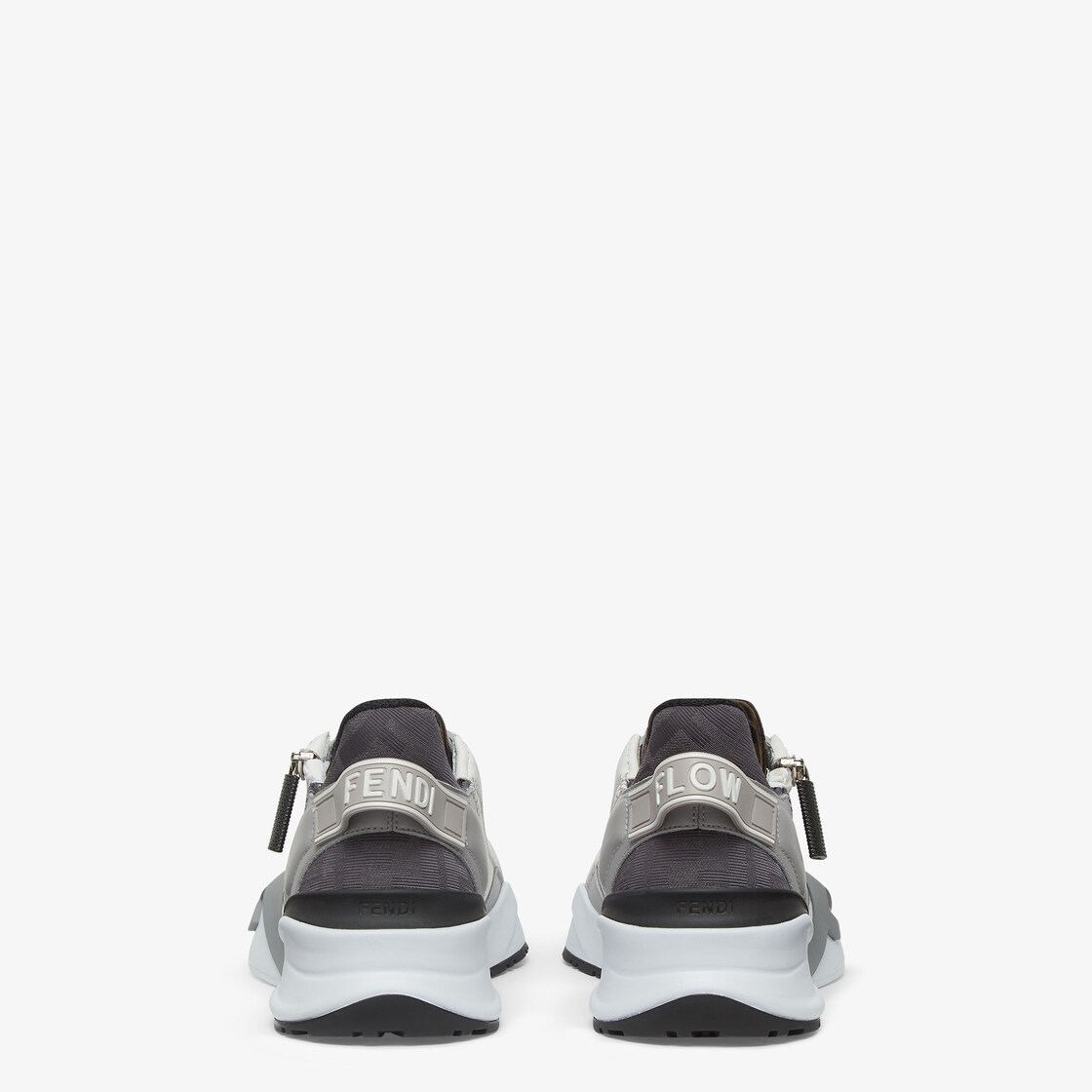 Fendi Flow Grey leather low-tops Grey - Image 3/5