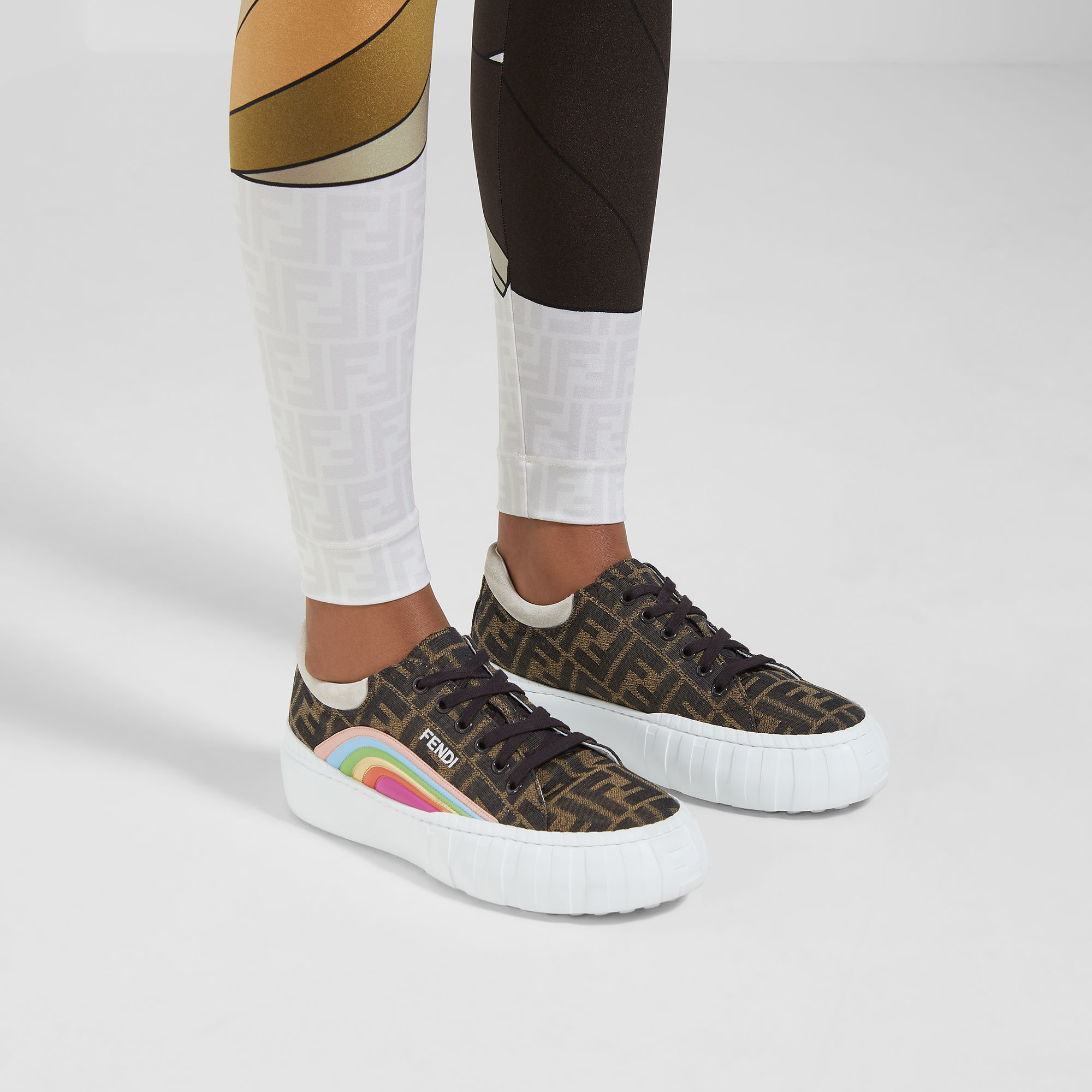 fendi force leather sneaker