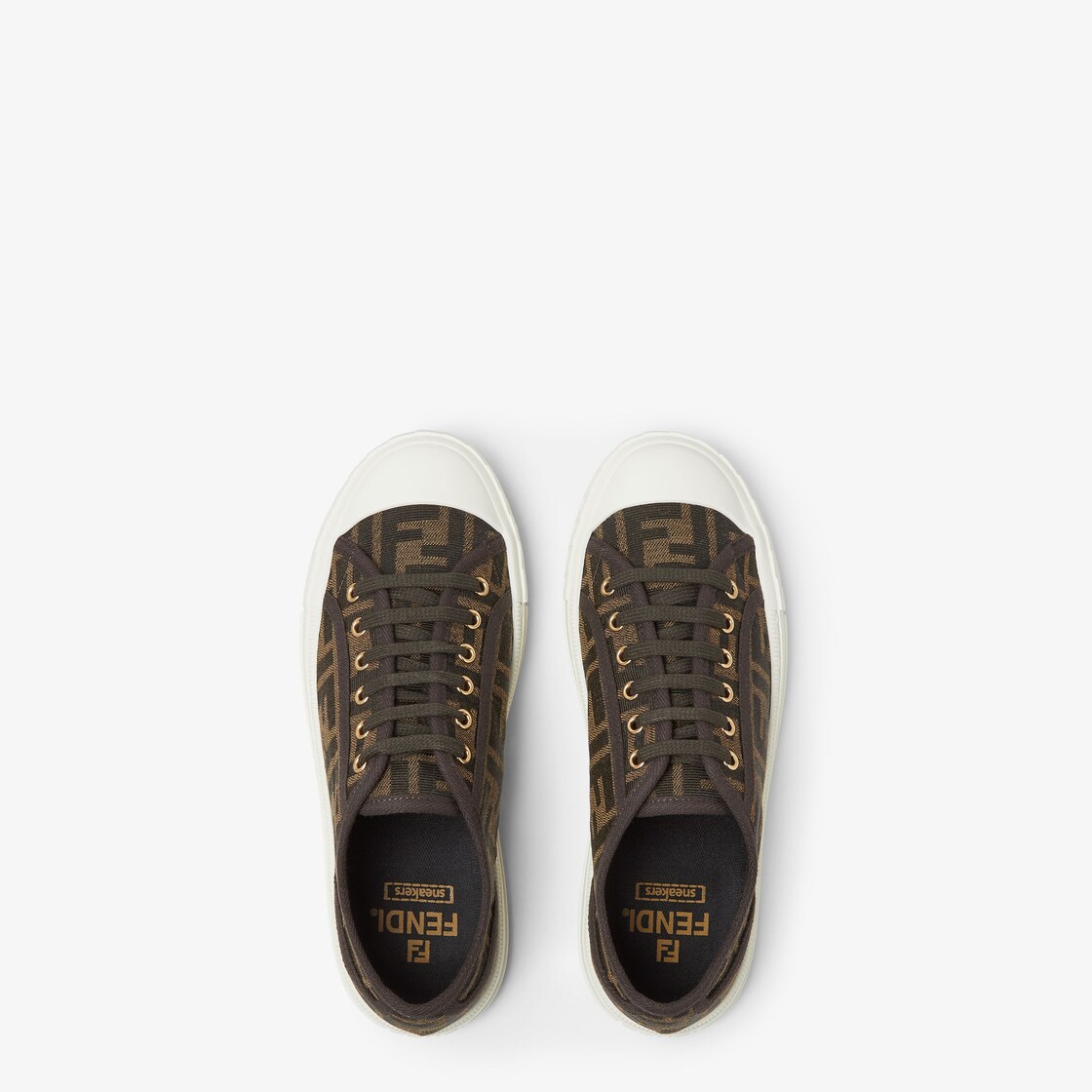 Domino - Brown FF fabric low-tops | Fendi