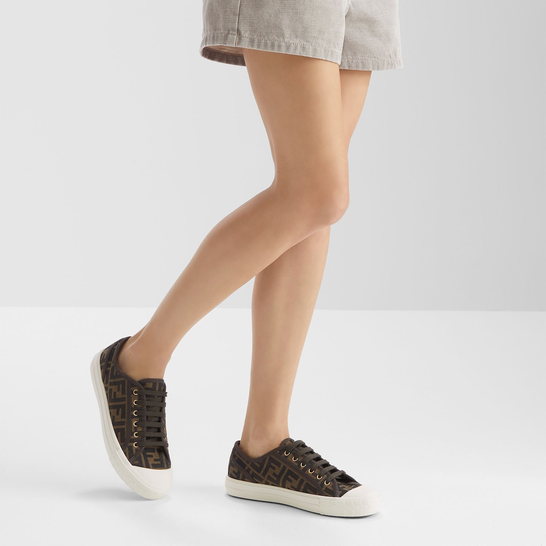 Domino Brown FF fabric low-tops Brown - Image 5/5