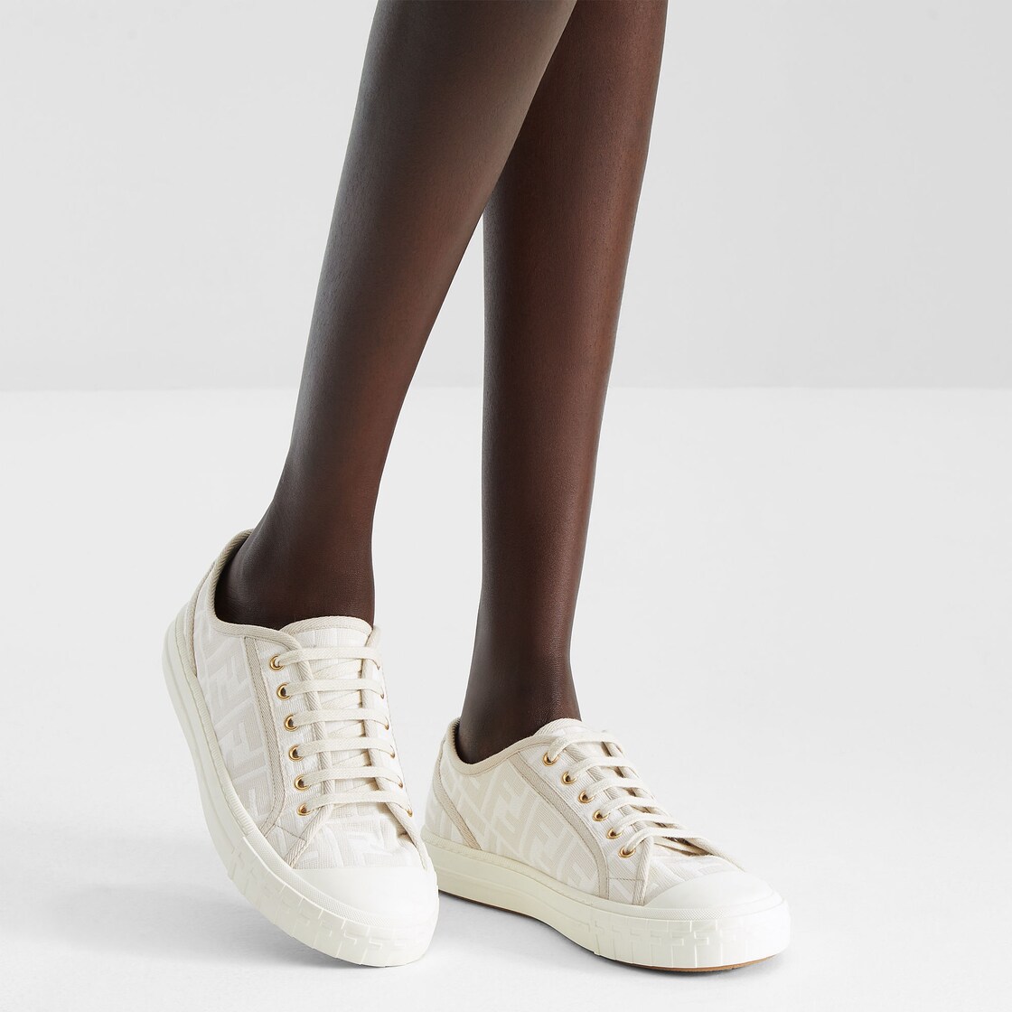 Domino White FF fabric low-tops White - Image 6/6