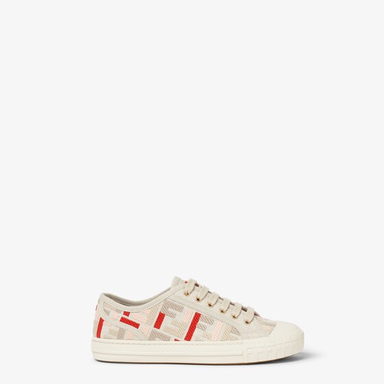 Fendi Canvas Domino Sneakers Featuring Low-top Silhouette In Multi