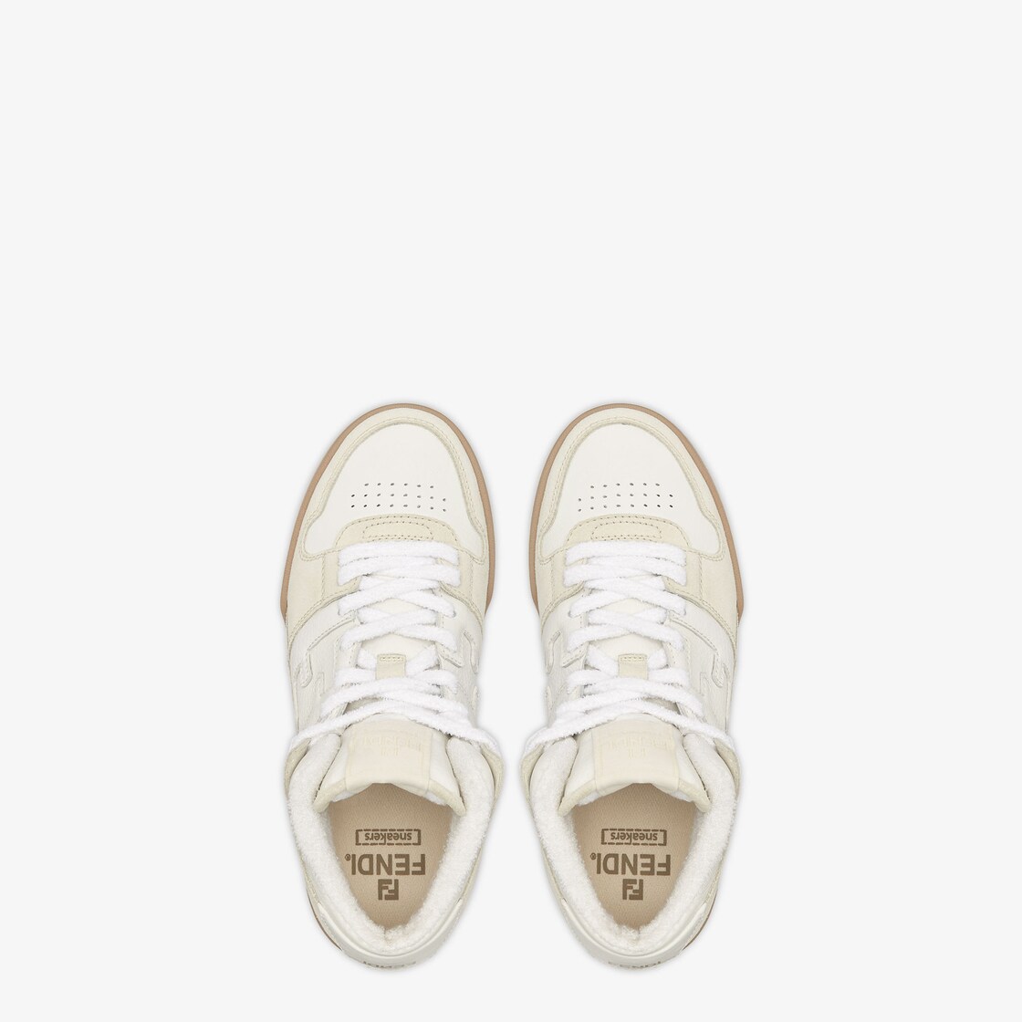 Fendi Match Leather Sneaker in White