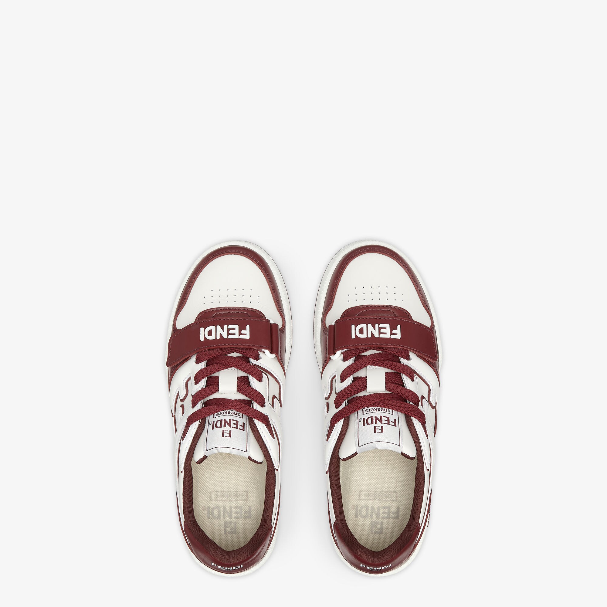 Fendi MatchBurgundy leather low tops