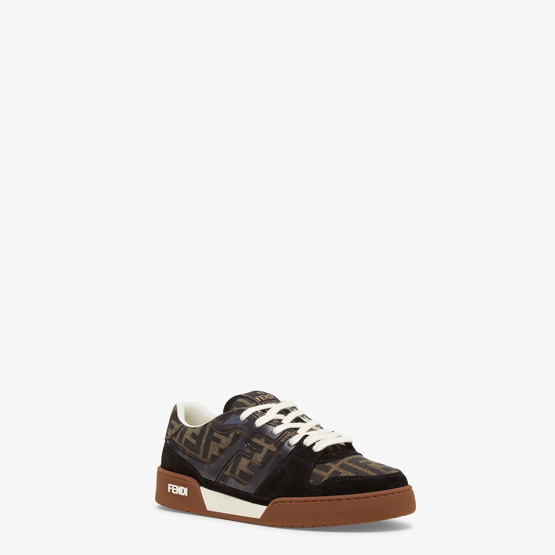 Fendi Match - Canvas low-tops with black suede | Fendi