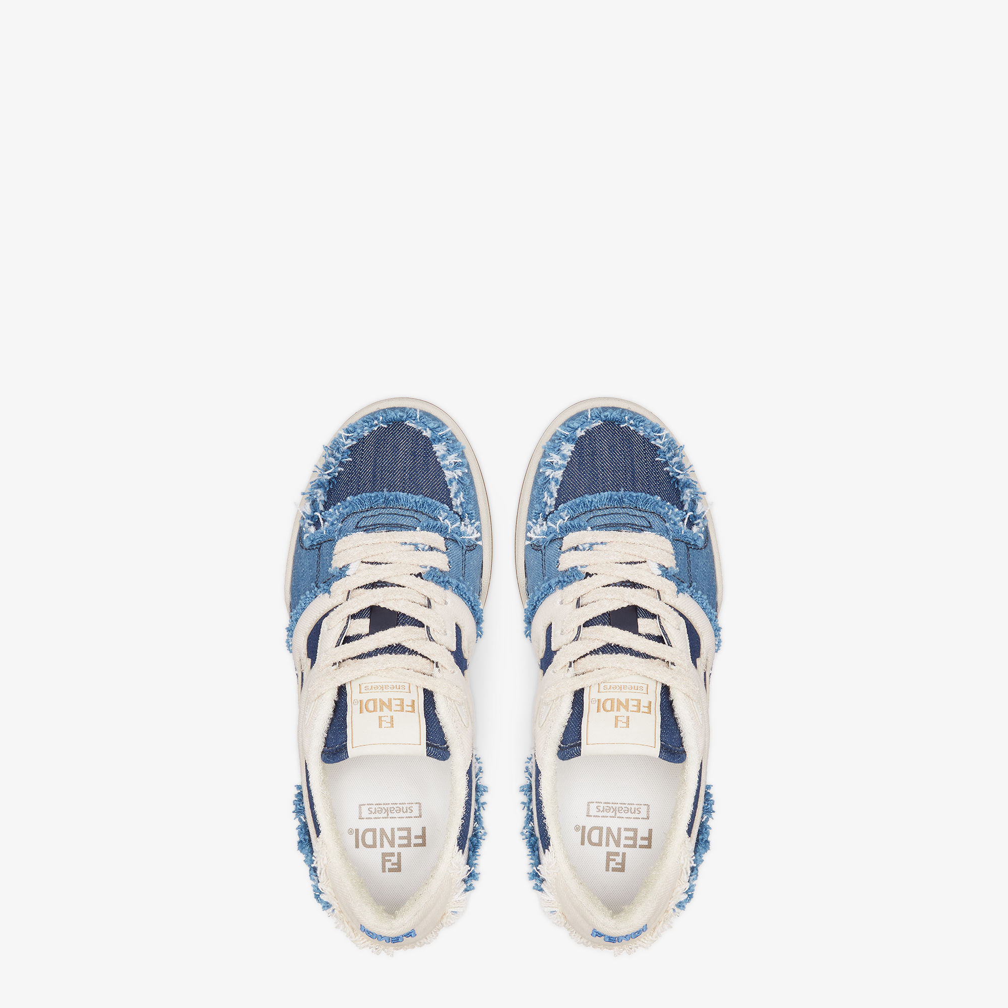 スニーカー FENDI Woman Sneakers Gnawed Blue 8E8670ASB3 F1SV1 Fendi Match Fabric Light blue | Fendi