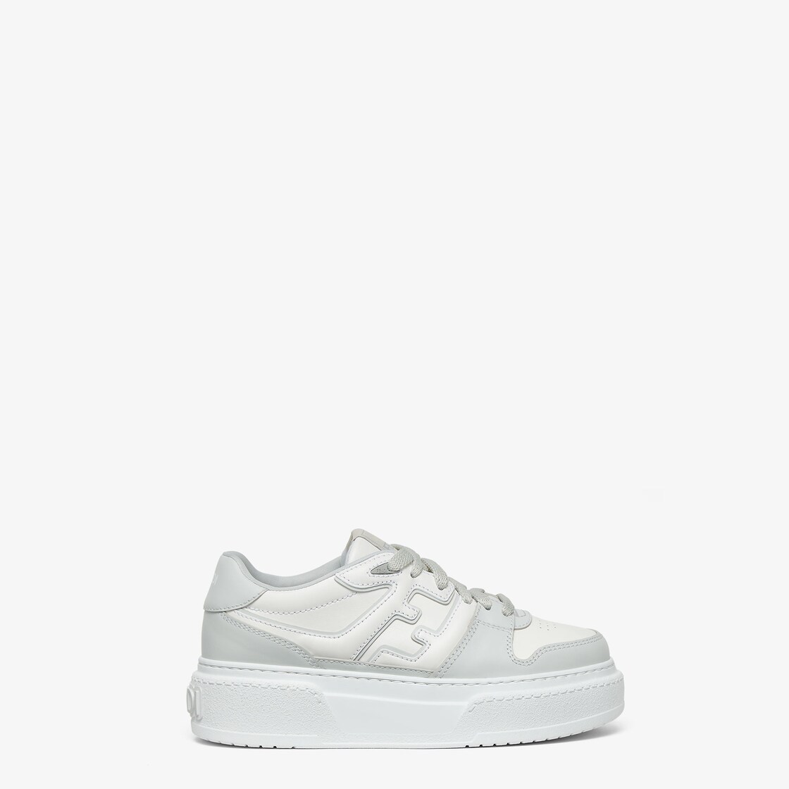 Fendi Match Grey leather platform low-tops Grey - Image 1/4