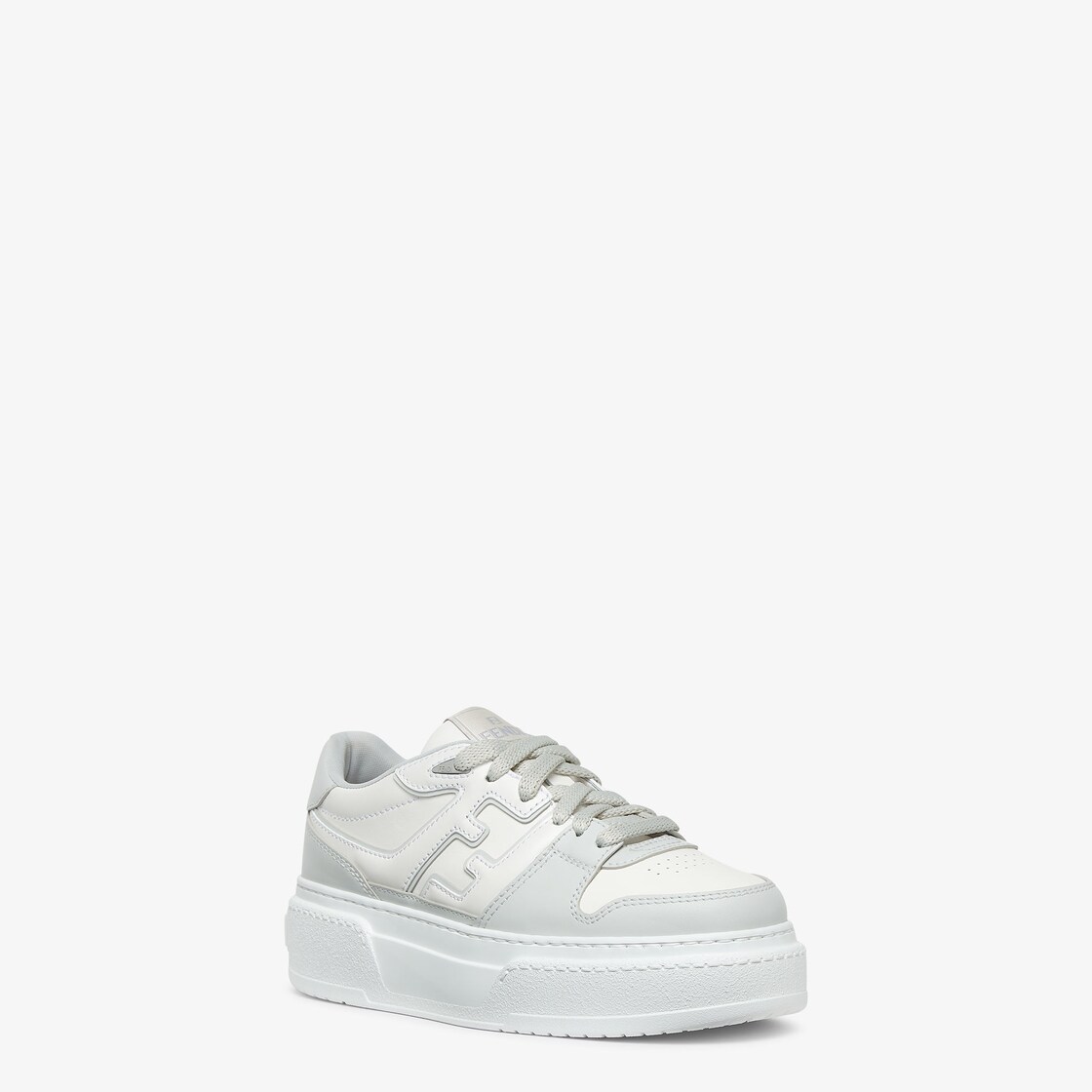 Fendi Match Grey leather platform low-tops Grey - Image 2/4