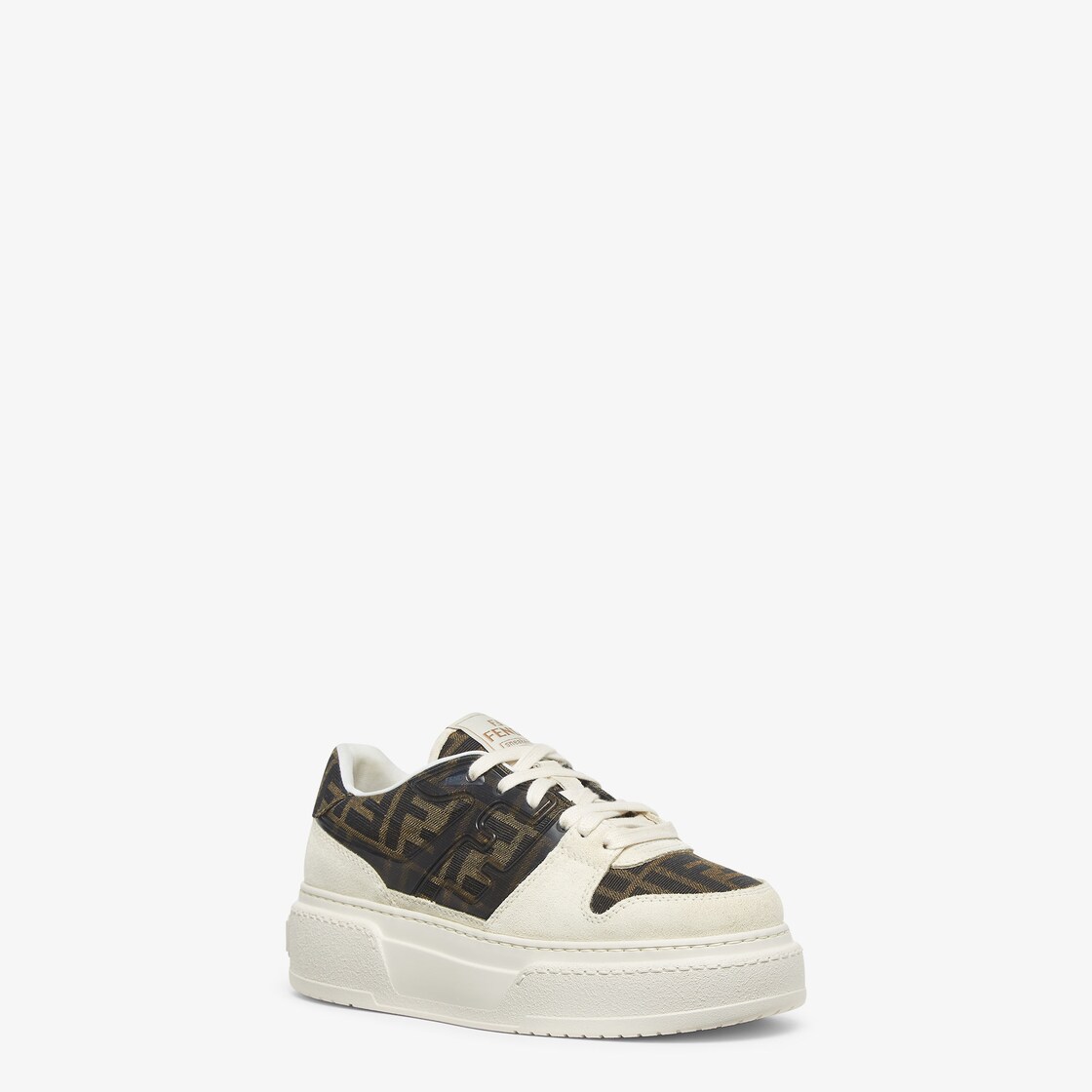 Fendi Match Canvas and white suede platform low-tops White - Image 2/5