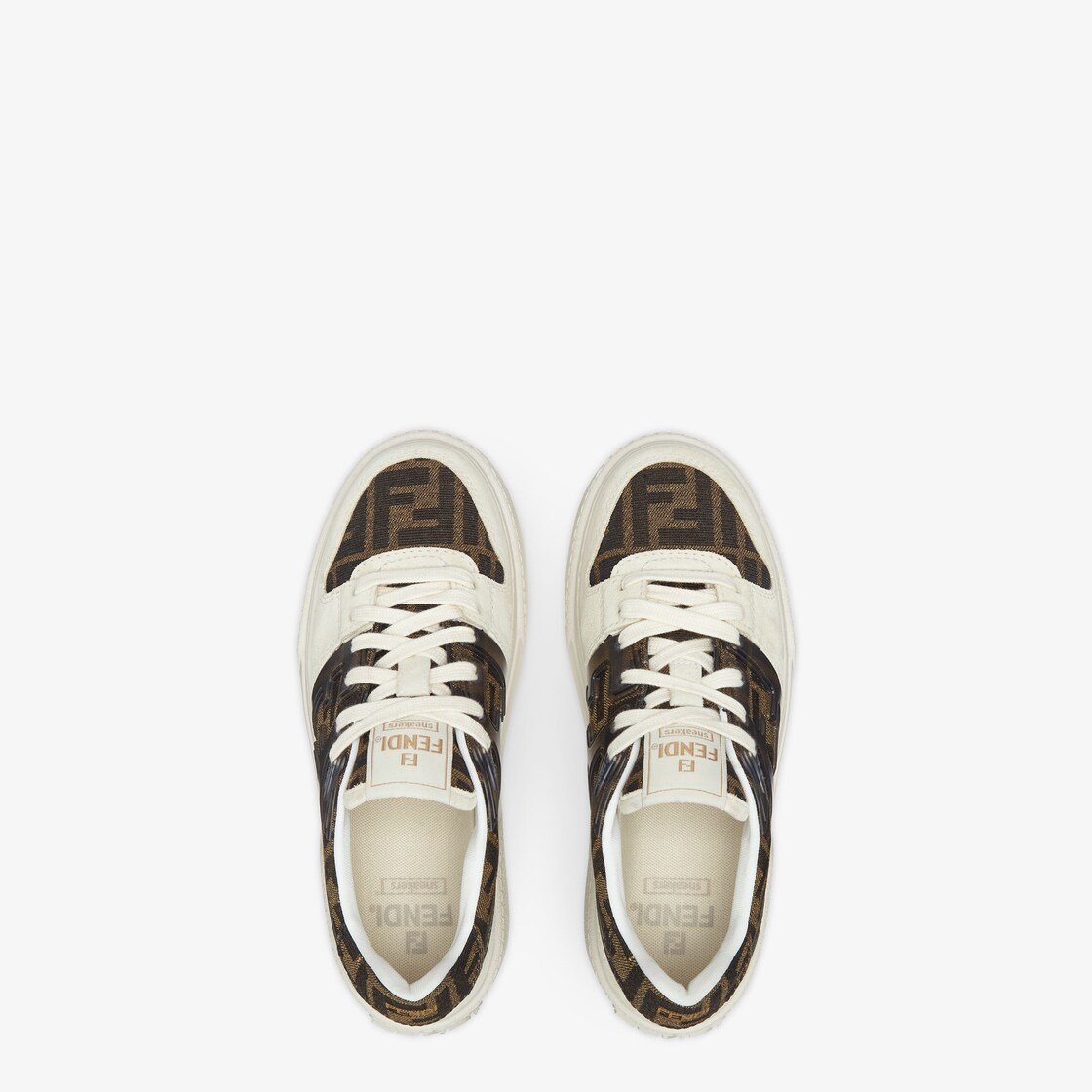 Fendi Match Canvas and white suede platform low-tops White - Image 4/5