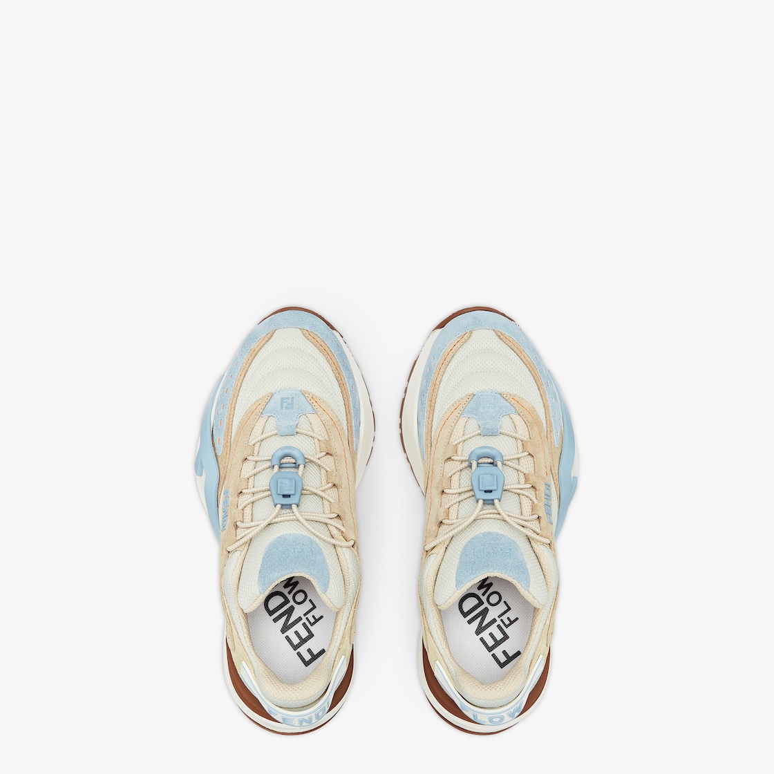 Fendi Flow Light blue mesh and suede low tops Light blue - Image 4/5