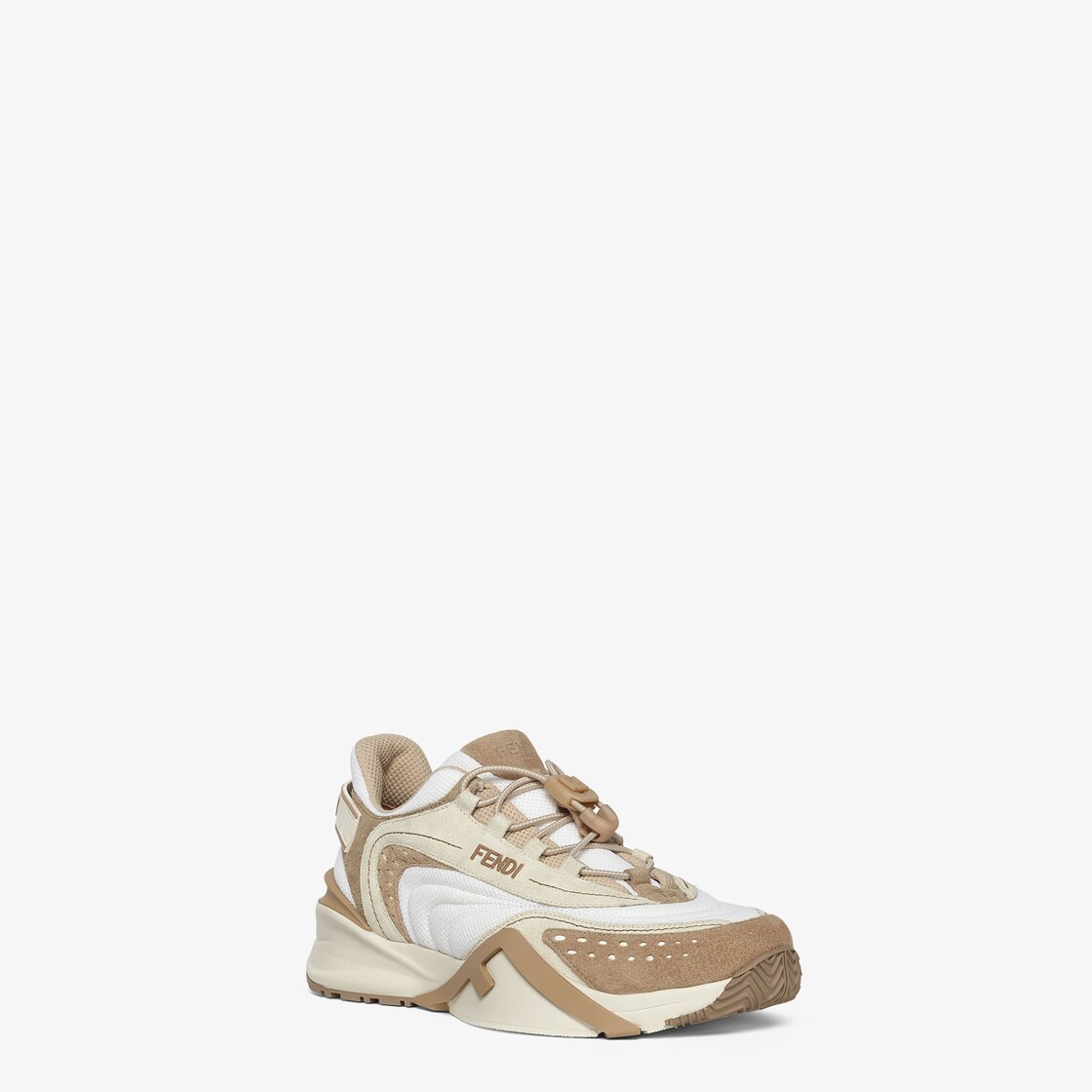 Fendi Flow Beige mesh and suede low tops Beige - Image 2/5