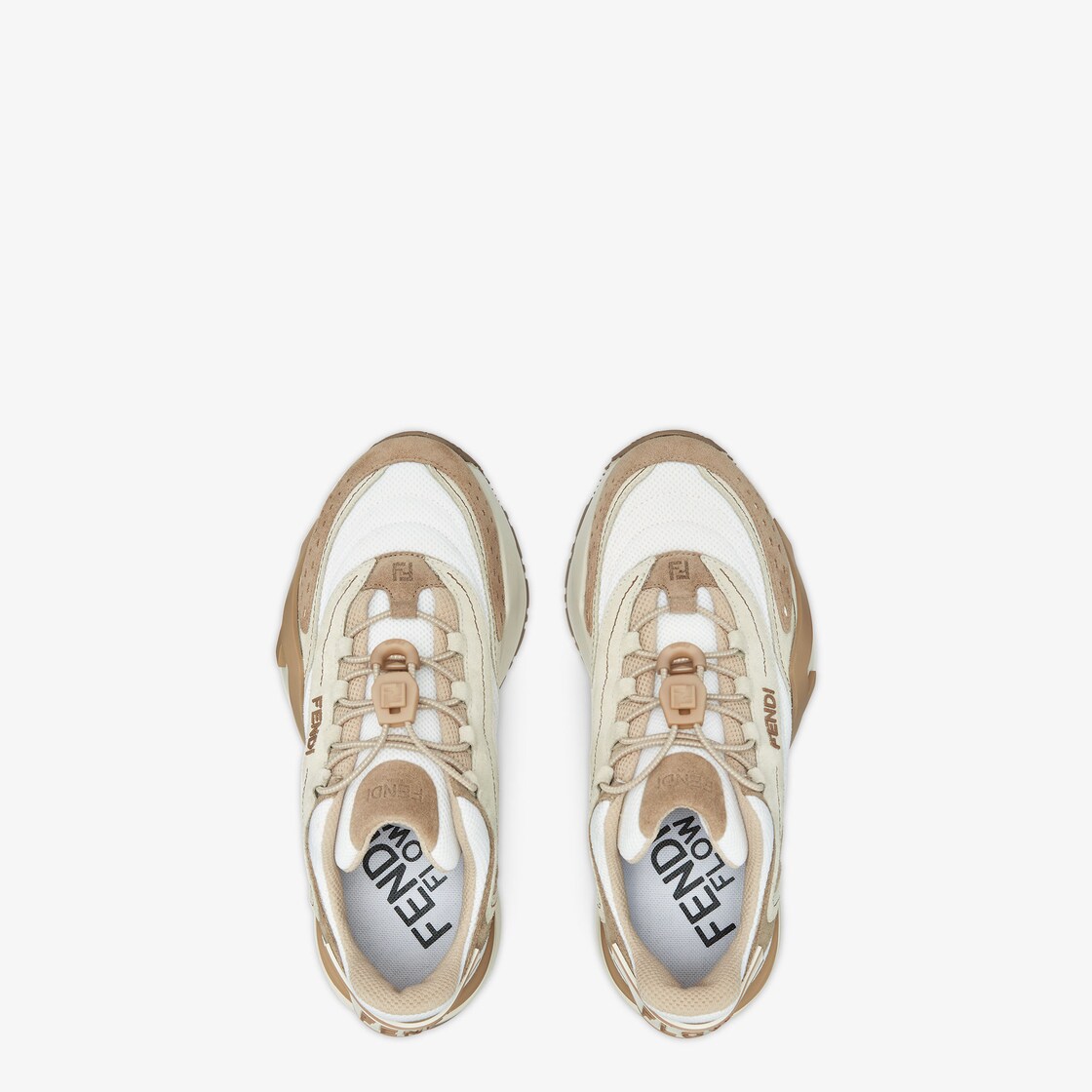 Fendi Flow Beige mesh and suede low tops Beige - Image 5/7