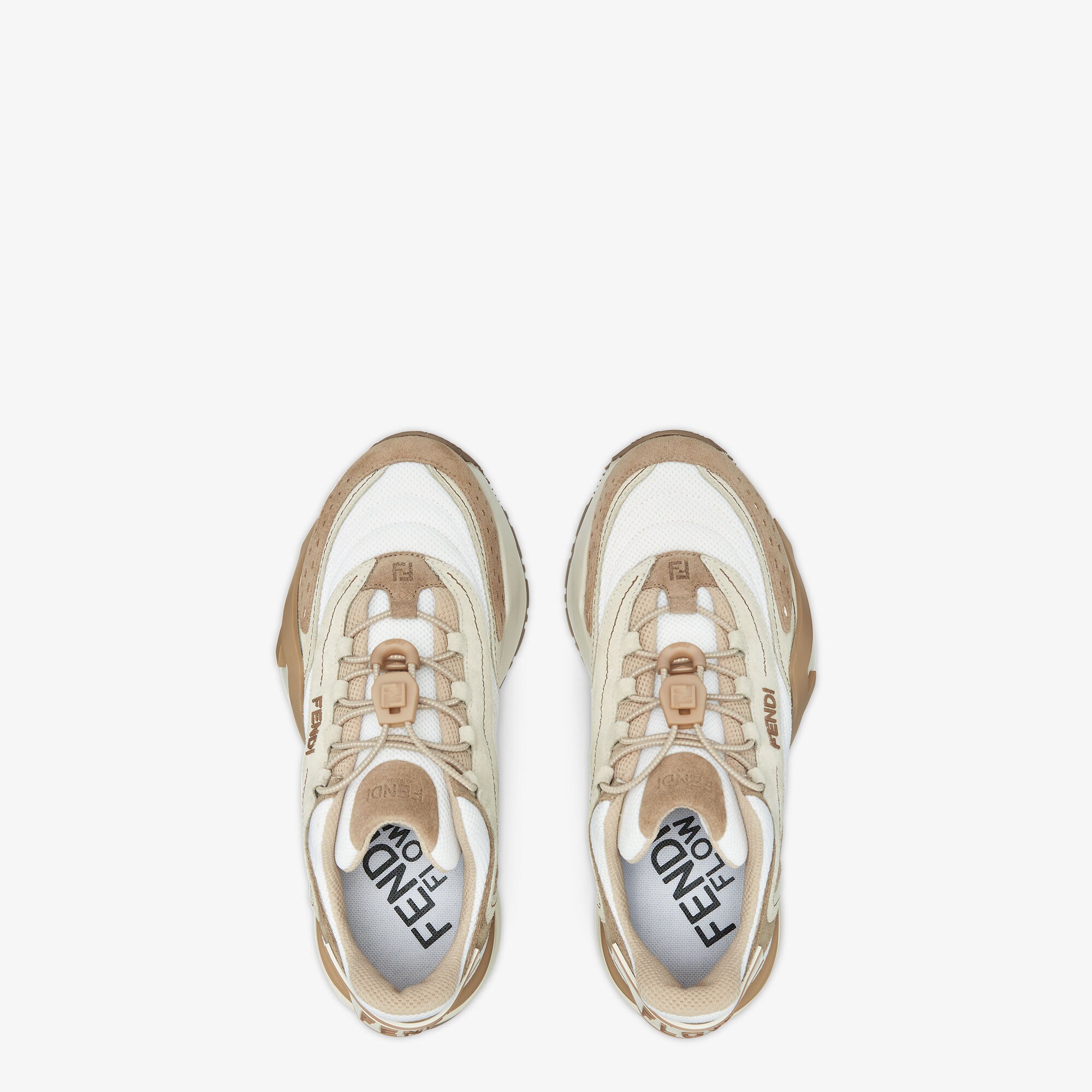 スニーカー Fendi Ivory Mesh And Suede Fendi Flow Sneakers 0400022268405_BEIGEMULTI?wid=