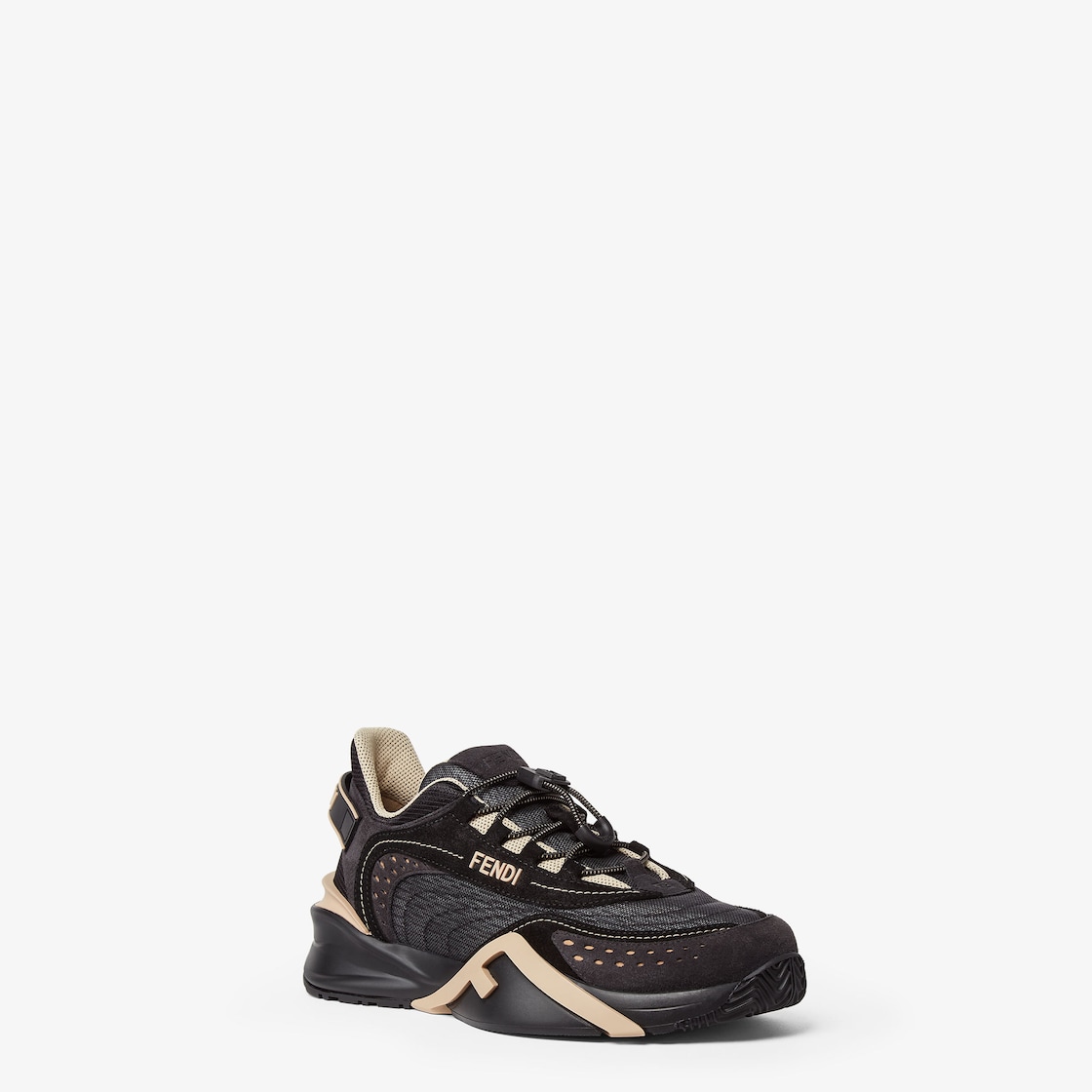 Fendi Flow Black mesh and suede low tops Black - Image 2/6