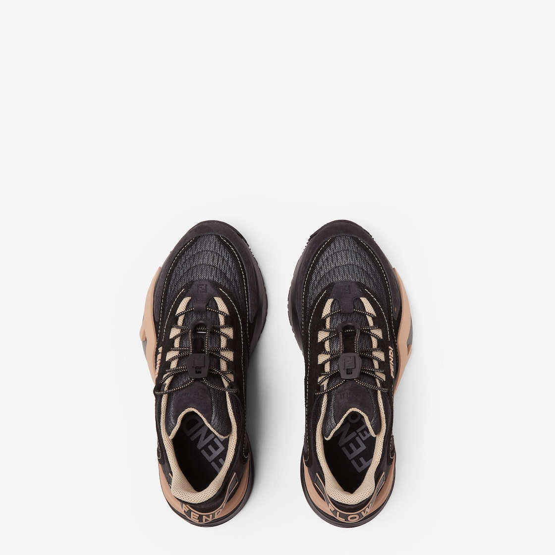 Fendi Flow Black mesh and suede low tops Black - Image 4/6