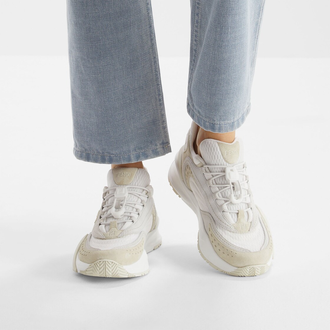 Fendi Flow White mesh and suede low tops White - Image 6/6