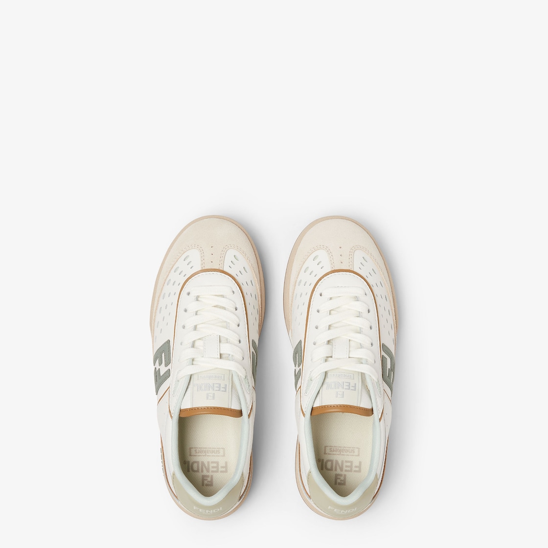 Fendi Match White and brown leather and suede low tops White - Image 4/5