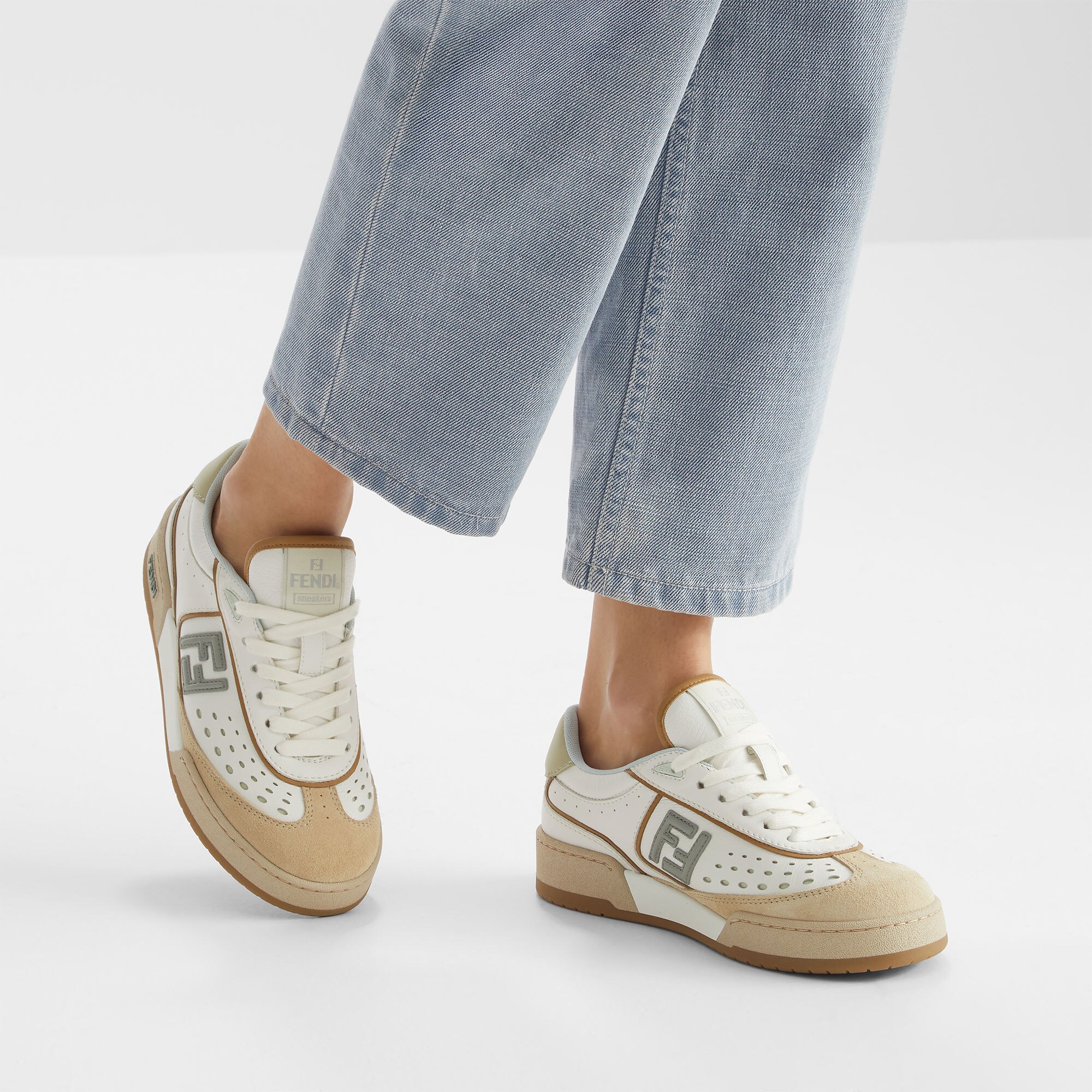 【FENDI】MATCH SNEAKERS 8E8670ASB2F1RUX Fendi Match Leather White | Fendi