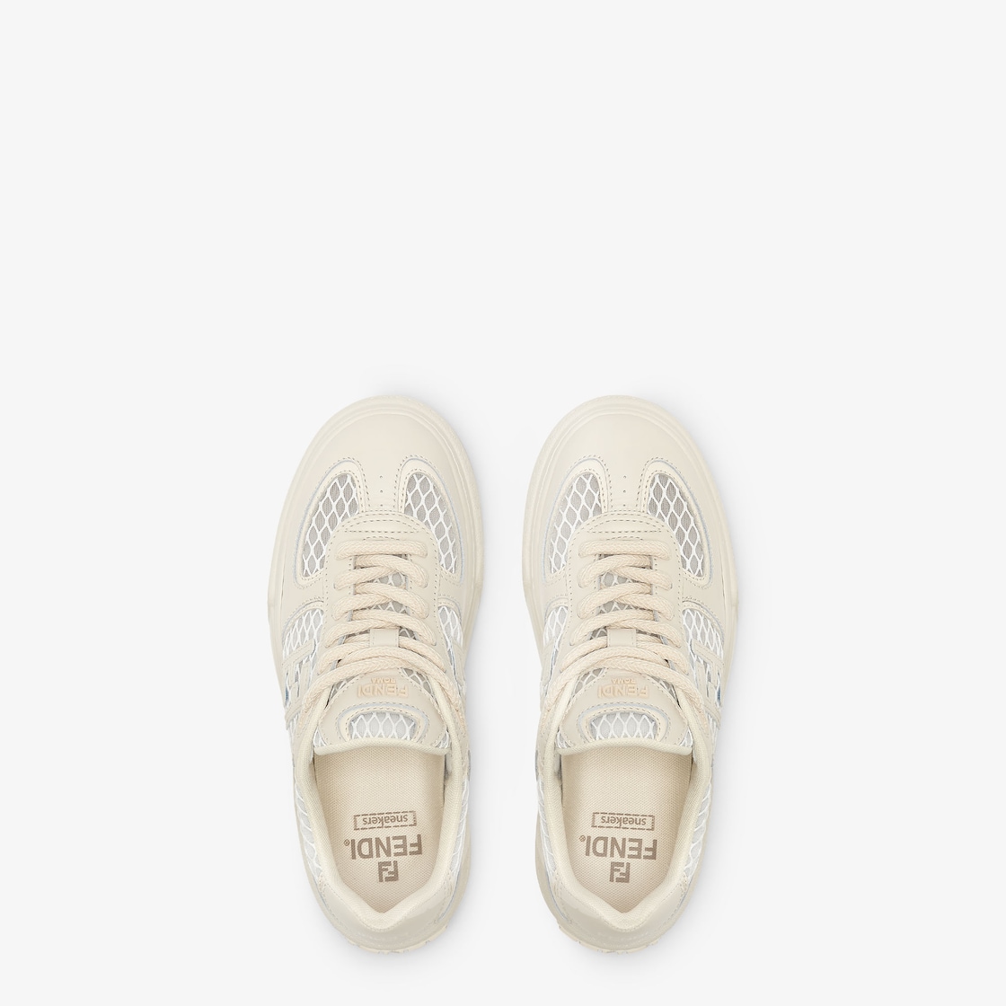 Fendi Match White leather and mesh platform low-tops White - Image 4/5