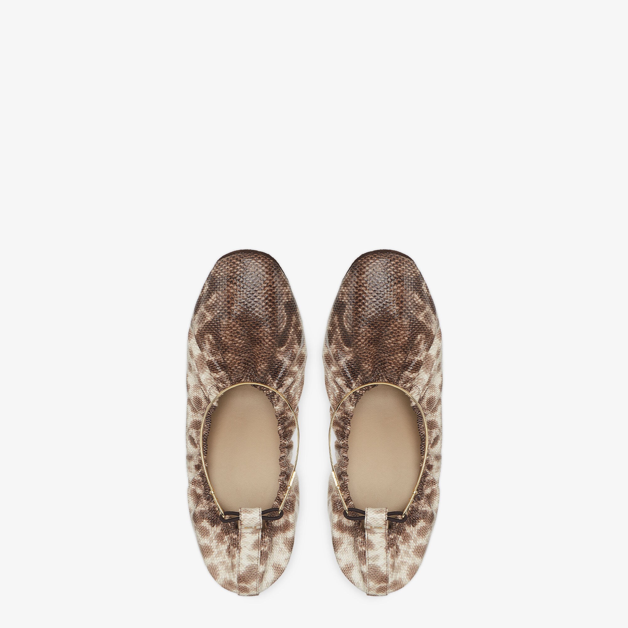 Fendi Filo Beige karung leather ballerinas Fendi
