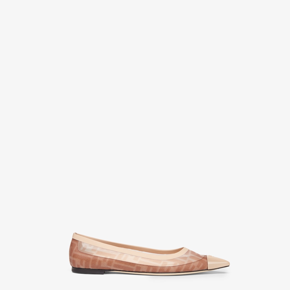 Colibrì Pink leather and FF mesh ballet flats Pink - Image 1/4