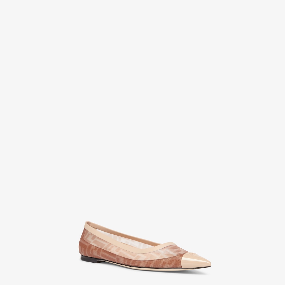 Colibrì Pink leather and FF mesh ballet flats Pink - Image 2/4