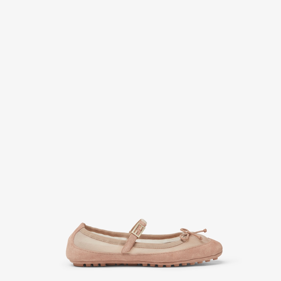 Baguette Pink suede and mesh ballet flats Pink - Image 1/5