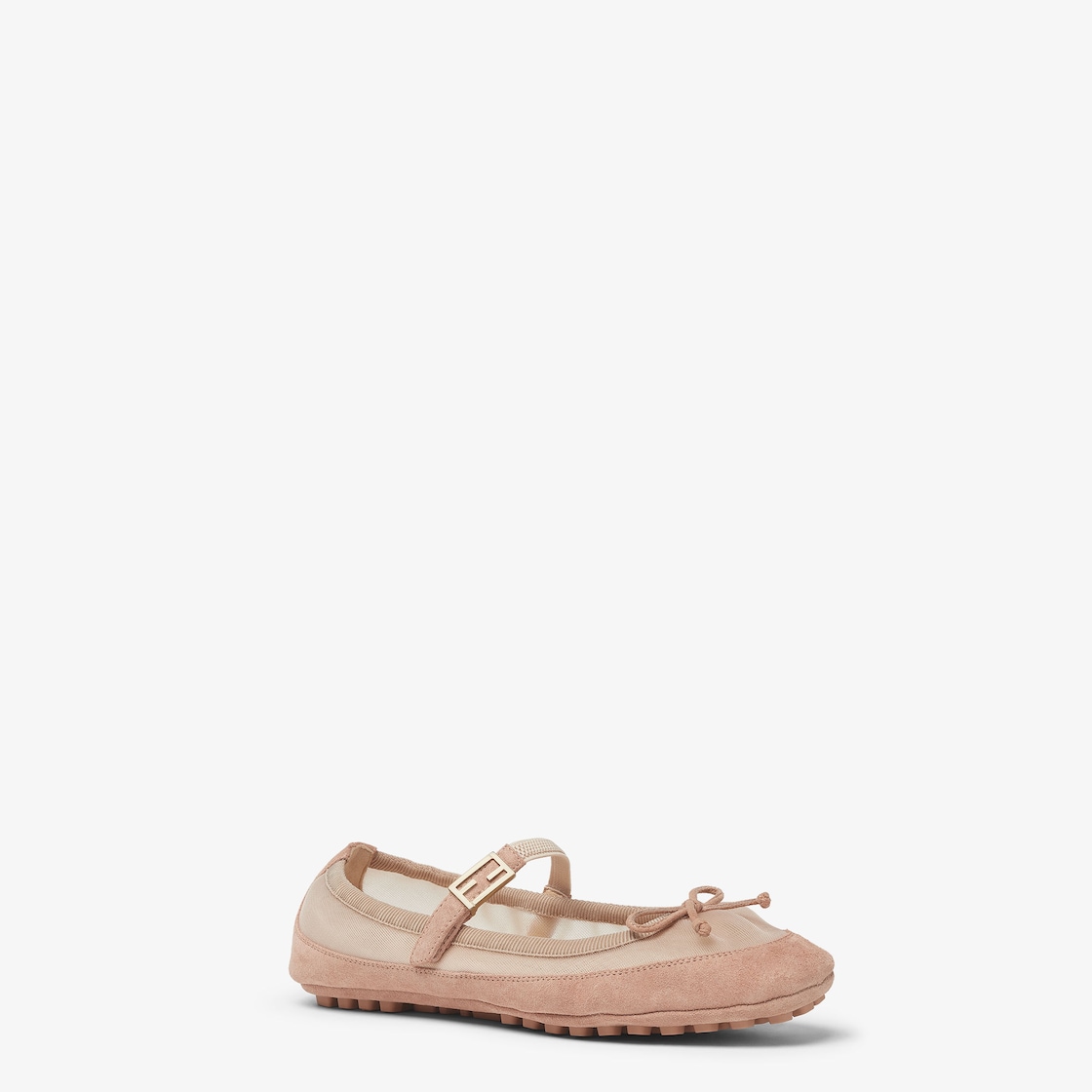 Baguette Pink suede and mesh ballet flats Pink - Image 2/5