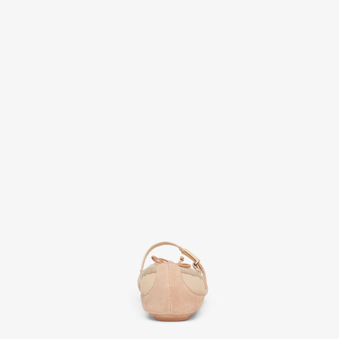 FENDI FILO BALLET IN WHITE LAMBSKIN WITH GOLD HARDWARE
