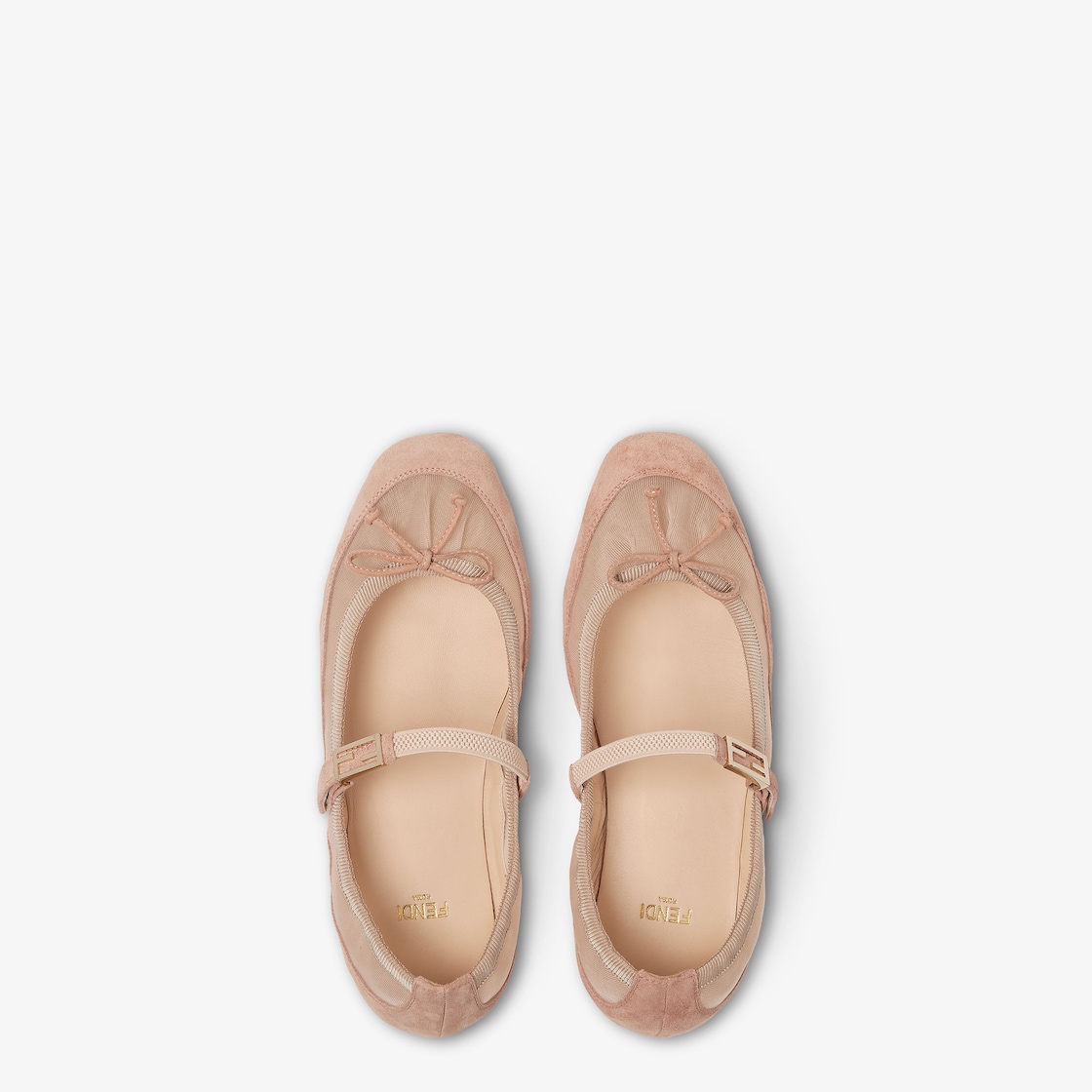 Baguette Pink suede and mesh ballet flats Pink - Image 4/5