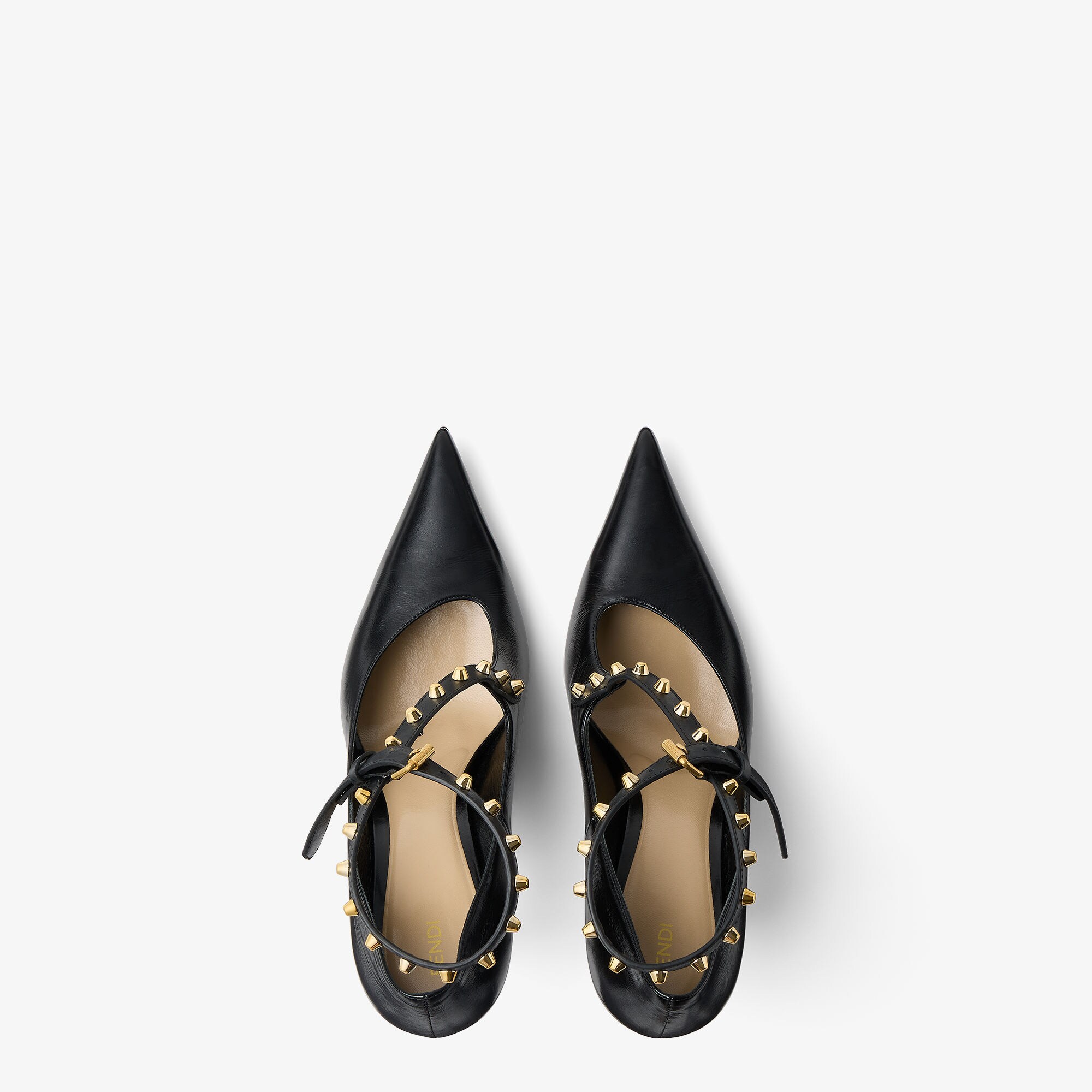 Fendi Vertigo حذاء كورت الرسمي من الجلد باللون الأسود 4