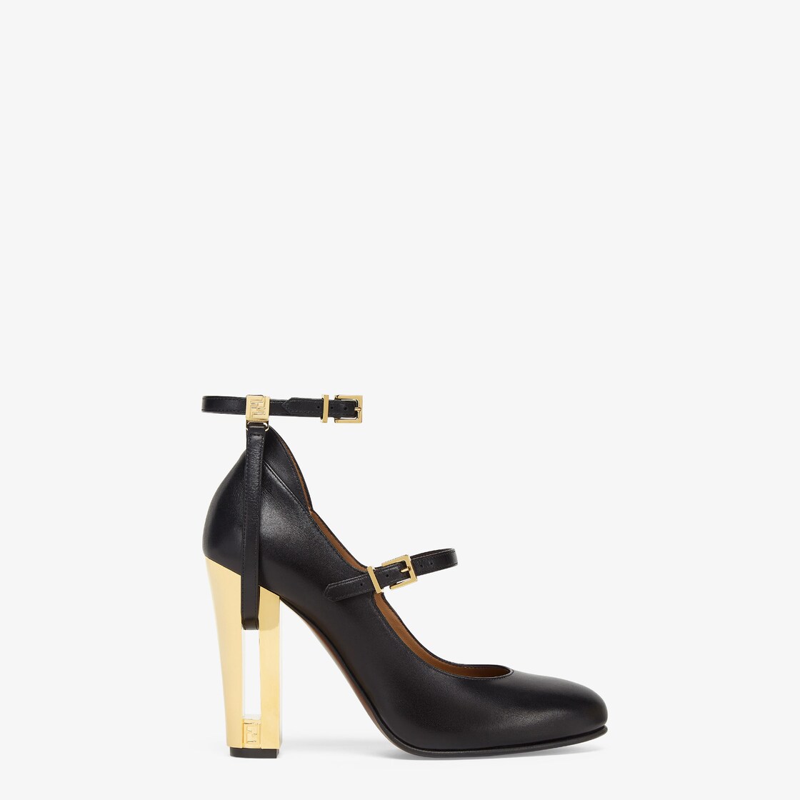 Delfina - Black leather high-heeled pumps | Fendi