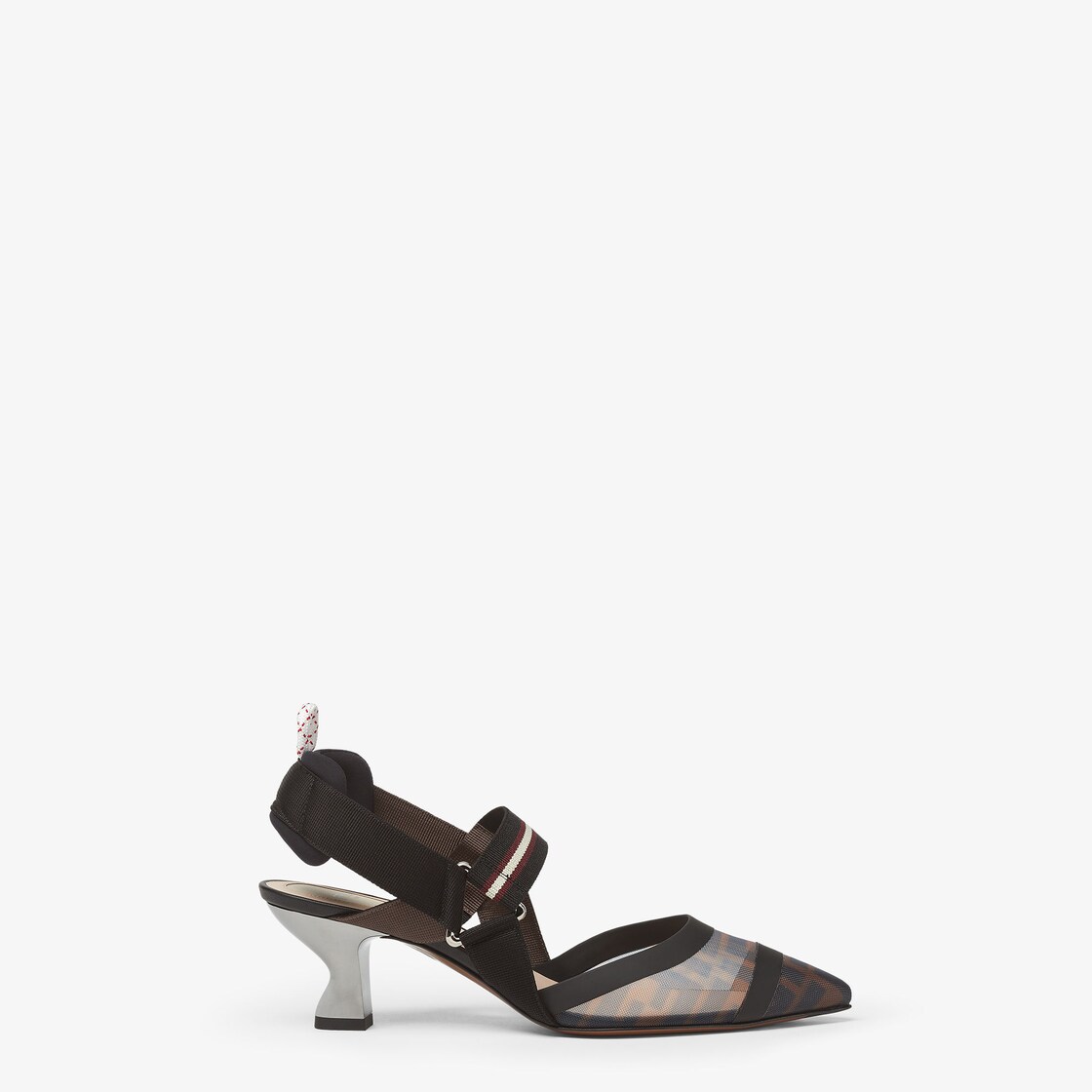 - Multicolour tech mesh medium-heel slingbacks | Fendi