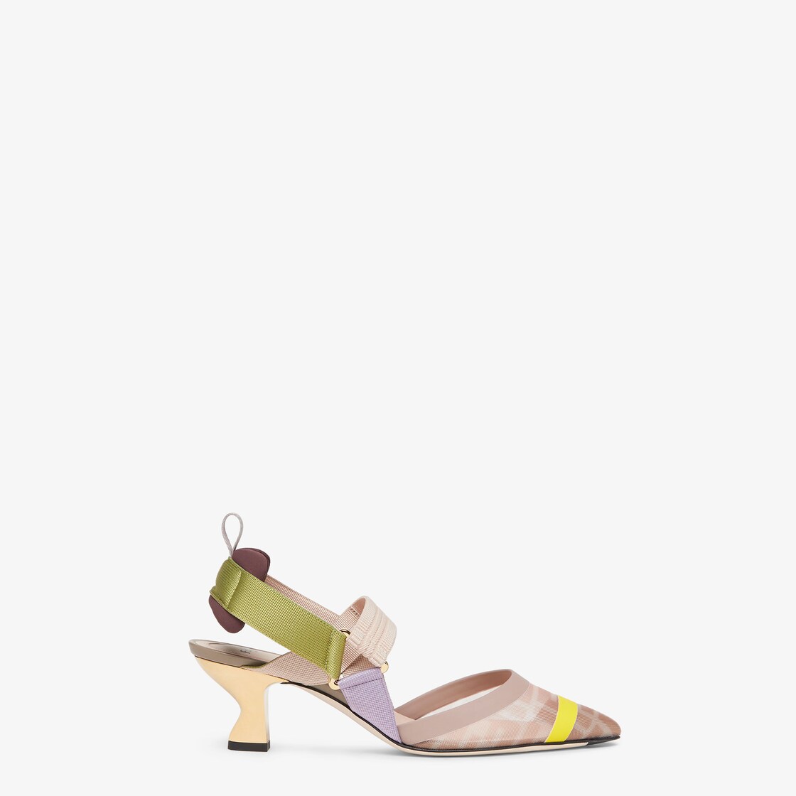 Colibrì - Pink mesh medium-heeled slingbacks | Fendi