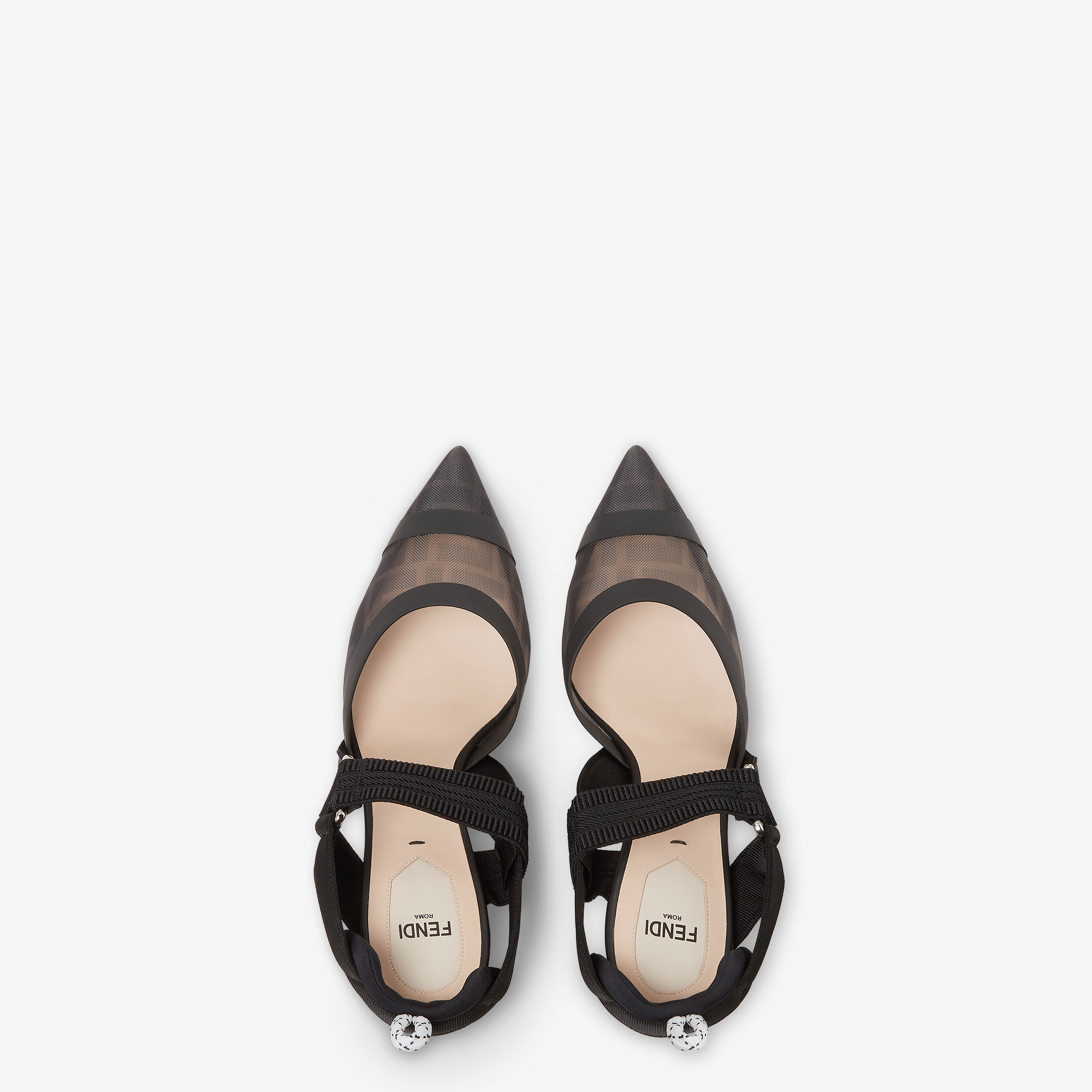 バレエシューズ FENDI Colibri Lite FF mesh slingback Colibrì Lite Fabric Pink | Fendi