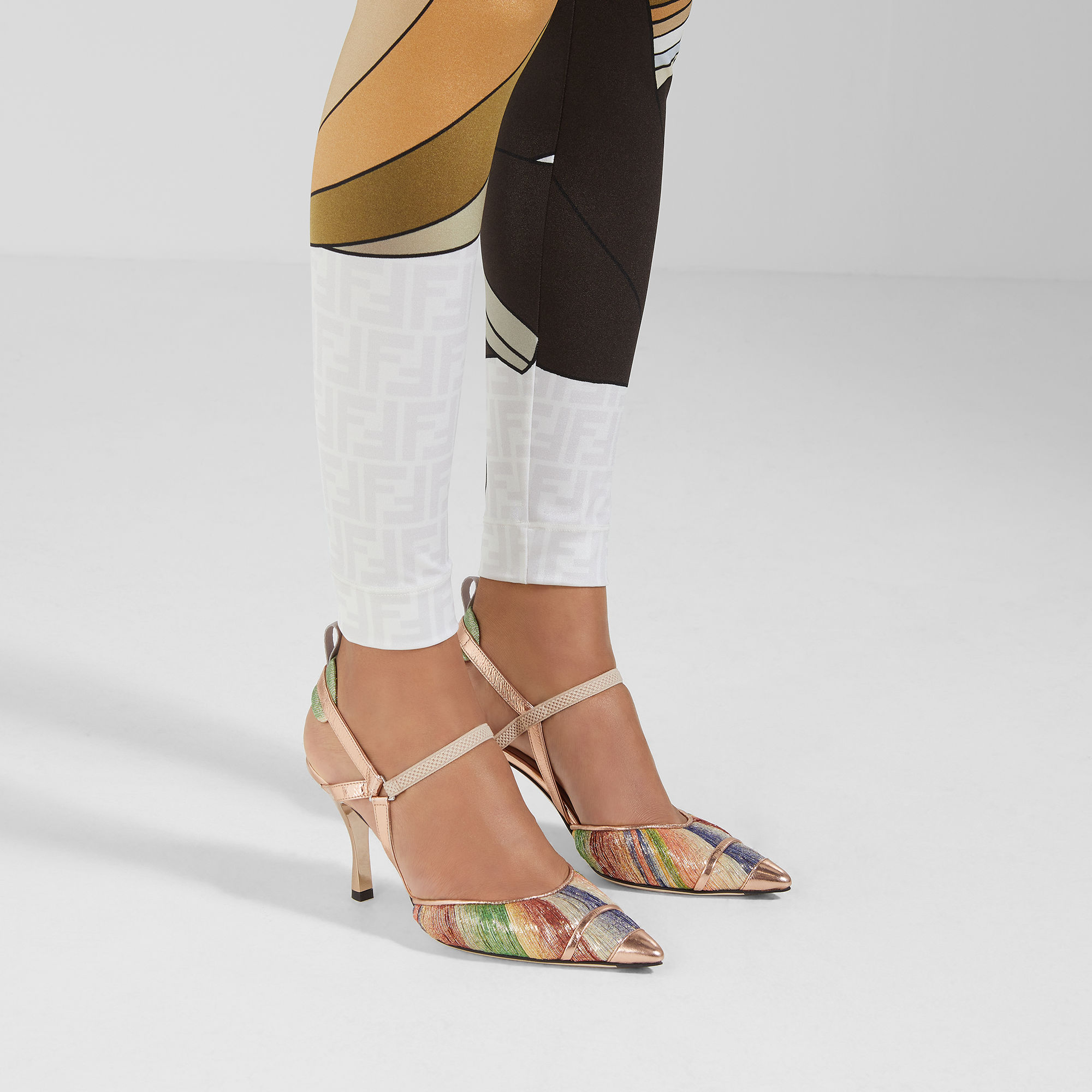フェンディハイヒール　FENDY Fendi First Black leather high-heeled slingback Pumps Fendi