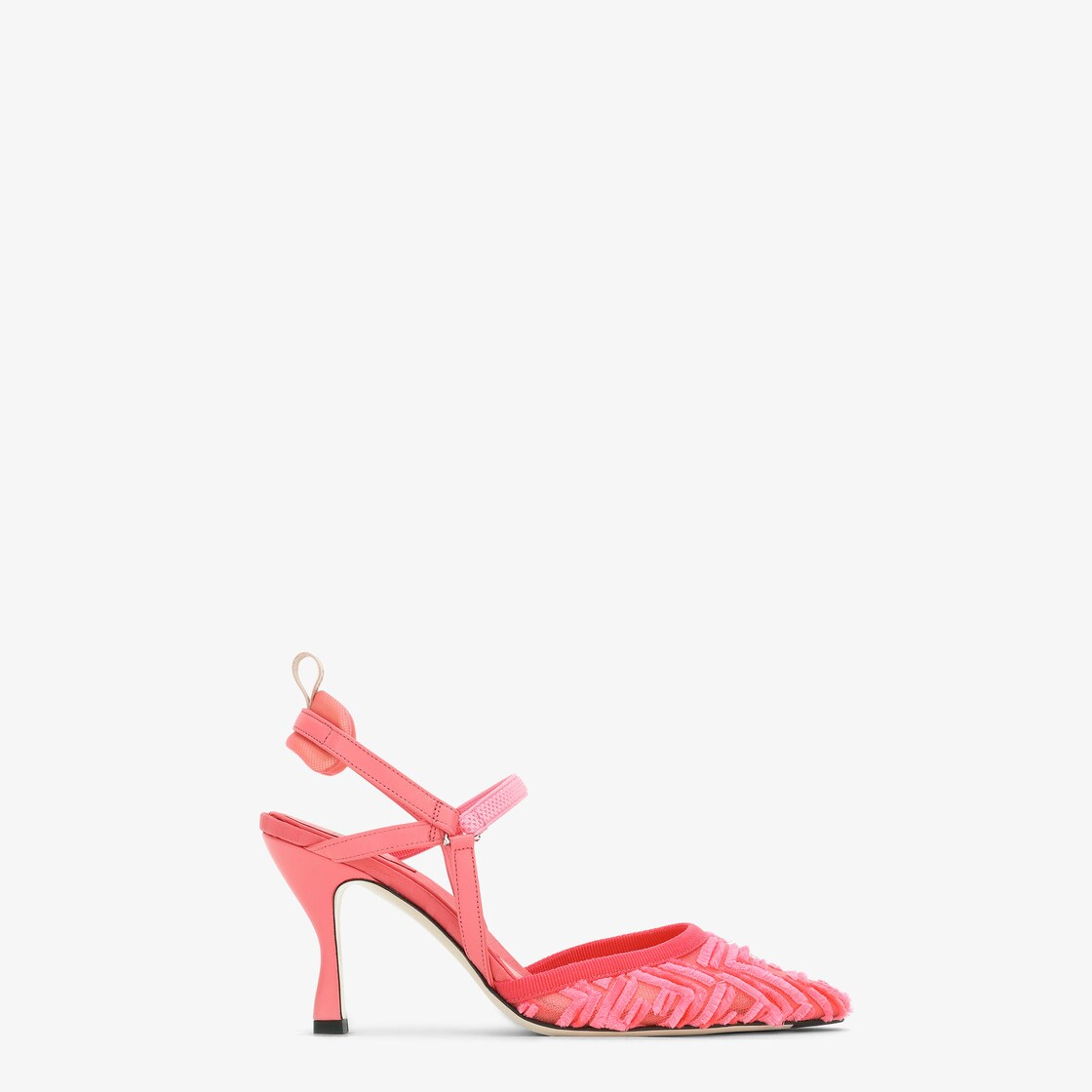 Colibrì Lite - Pink mesh high-heeled slingbacks | Fendi