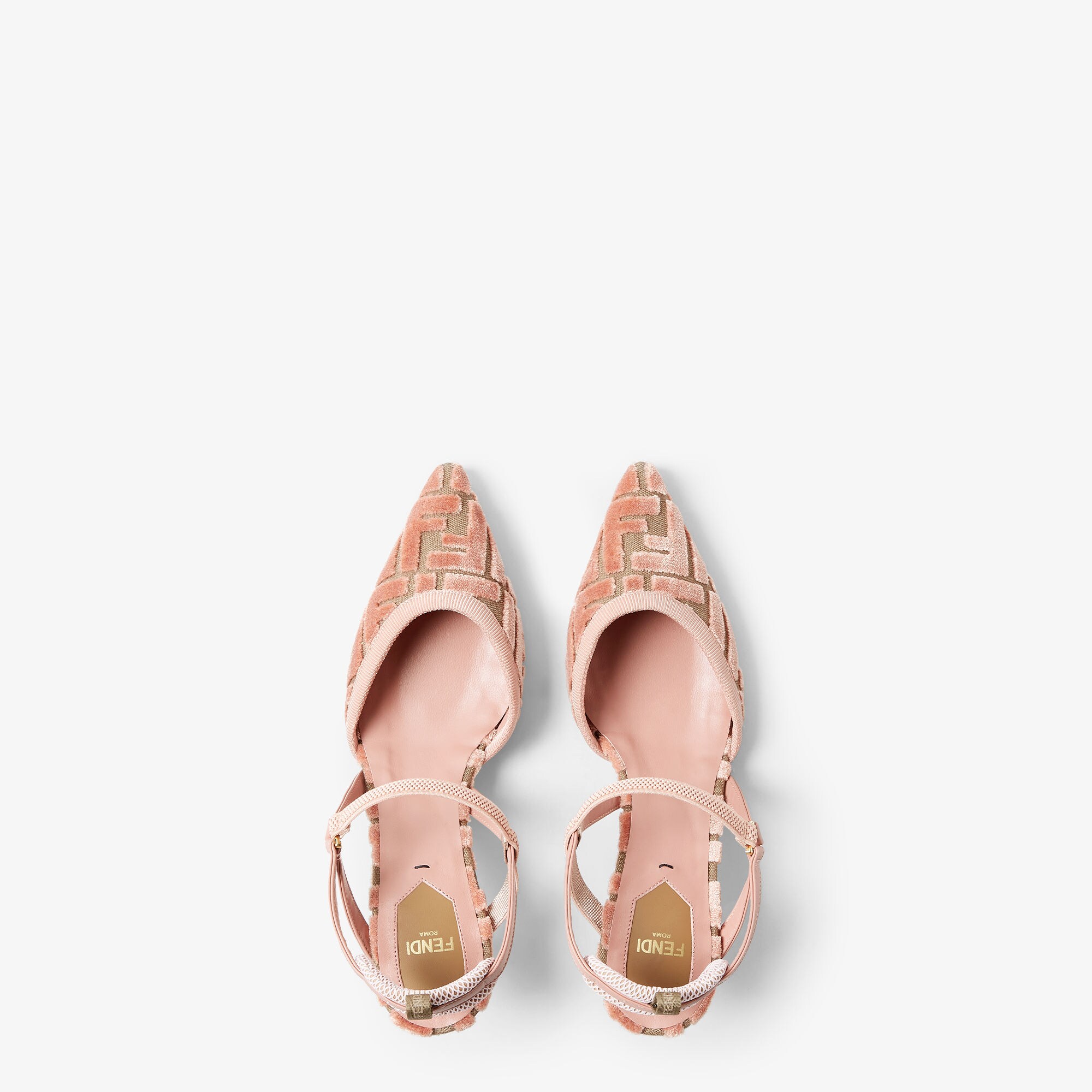 Outlet【FENDI】Colibri Lite ベルベット チェーン パンプス Colibrì Lite Fabric Pink | Fendi