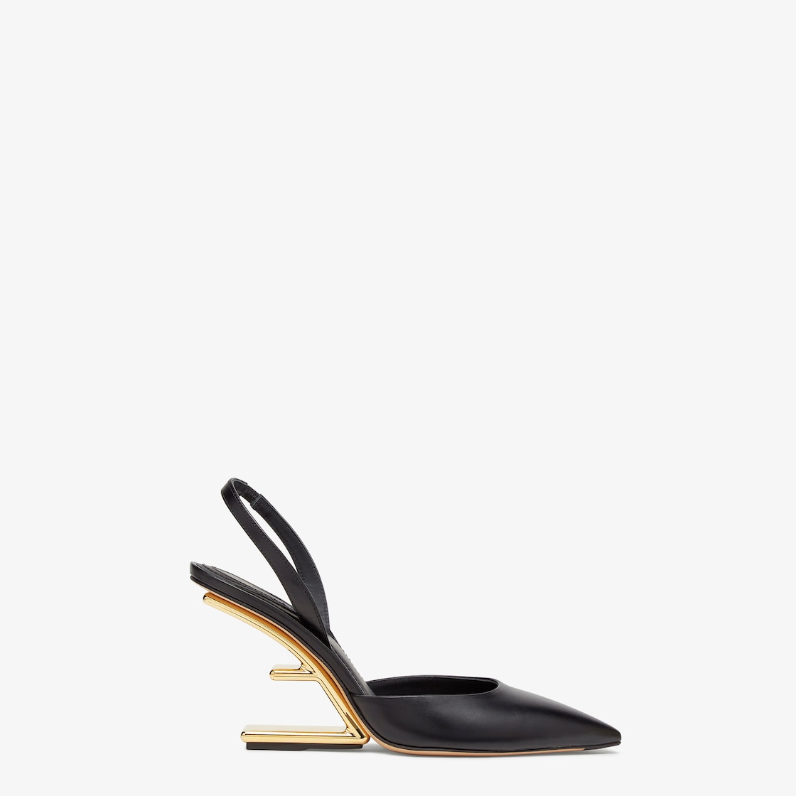 Fendi - Black leather slingbacks |