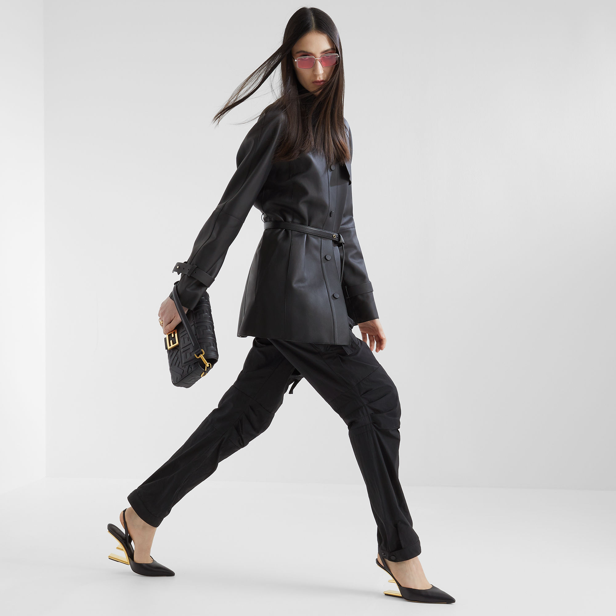 【定価20万強】FENDI ファースト レザー スリングバックシューズ 定価20万強】FENDI ファースト レザー スリングバックシューズ