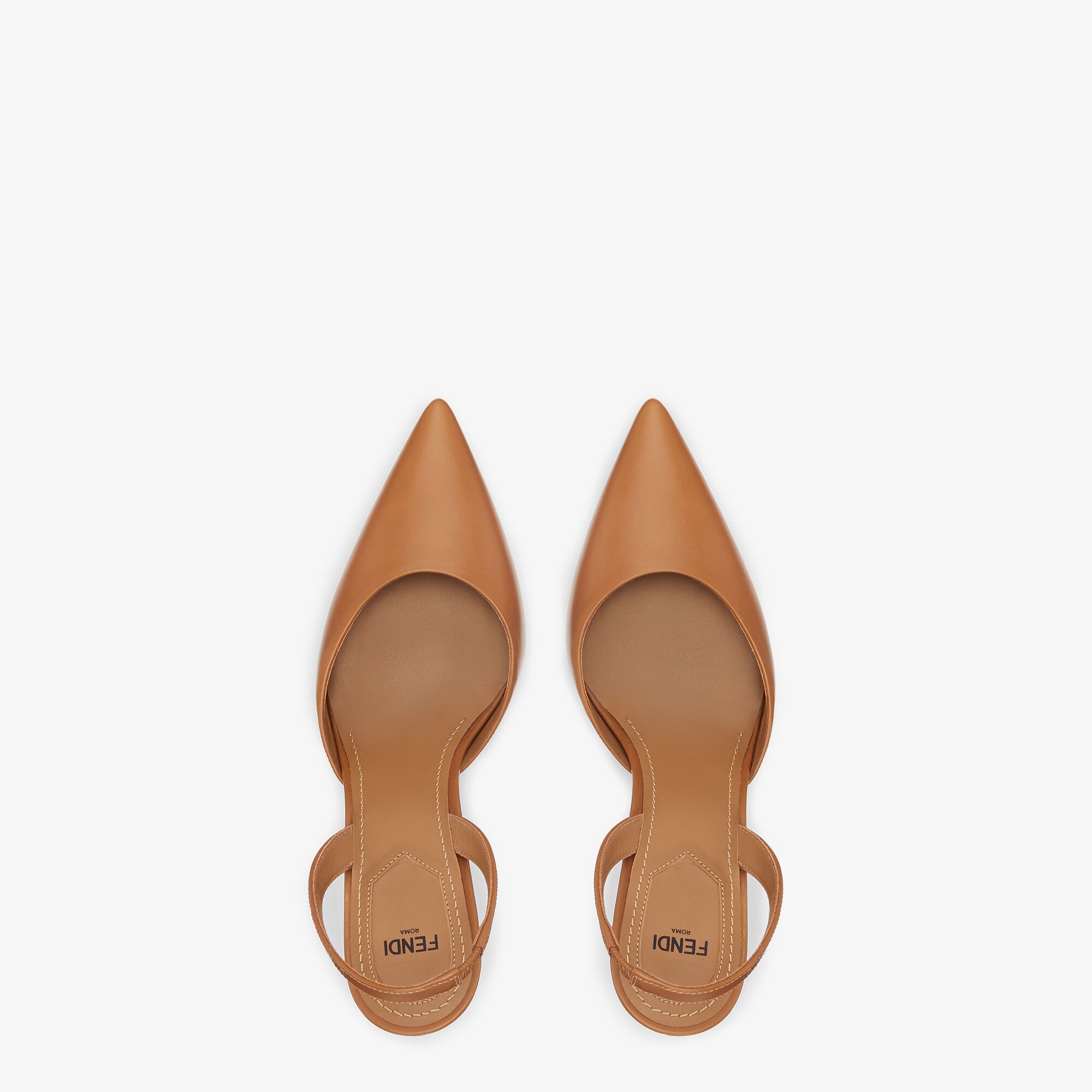 スリッポン FENDI Braided slingback Brown Fendi Beige/Brown Mesh and Canvas Colibri Slingback Pumps