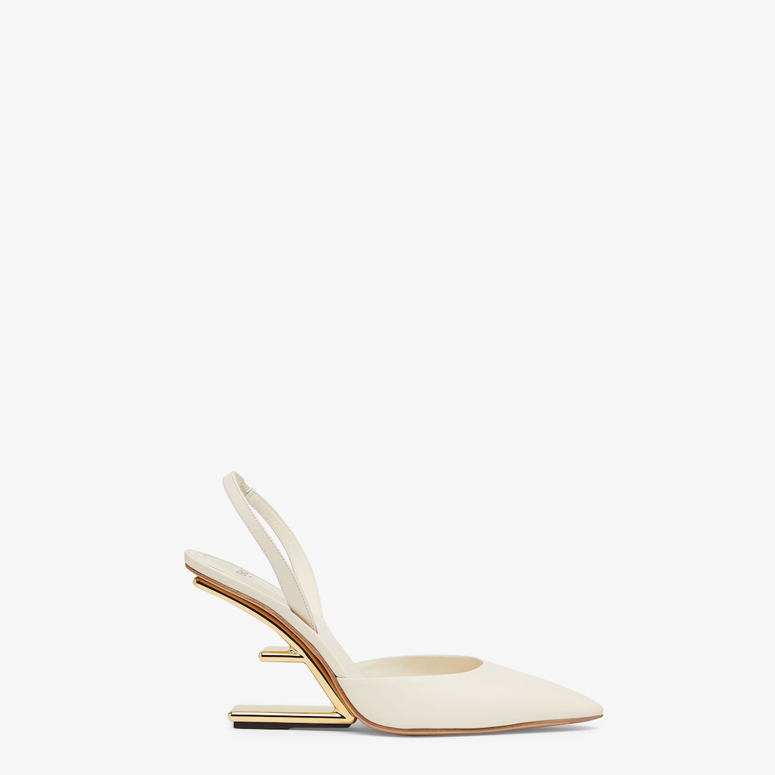 Fendi First - White leather high-heeled slingbacks | Fendi