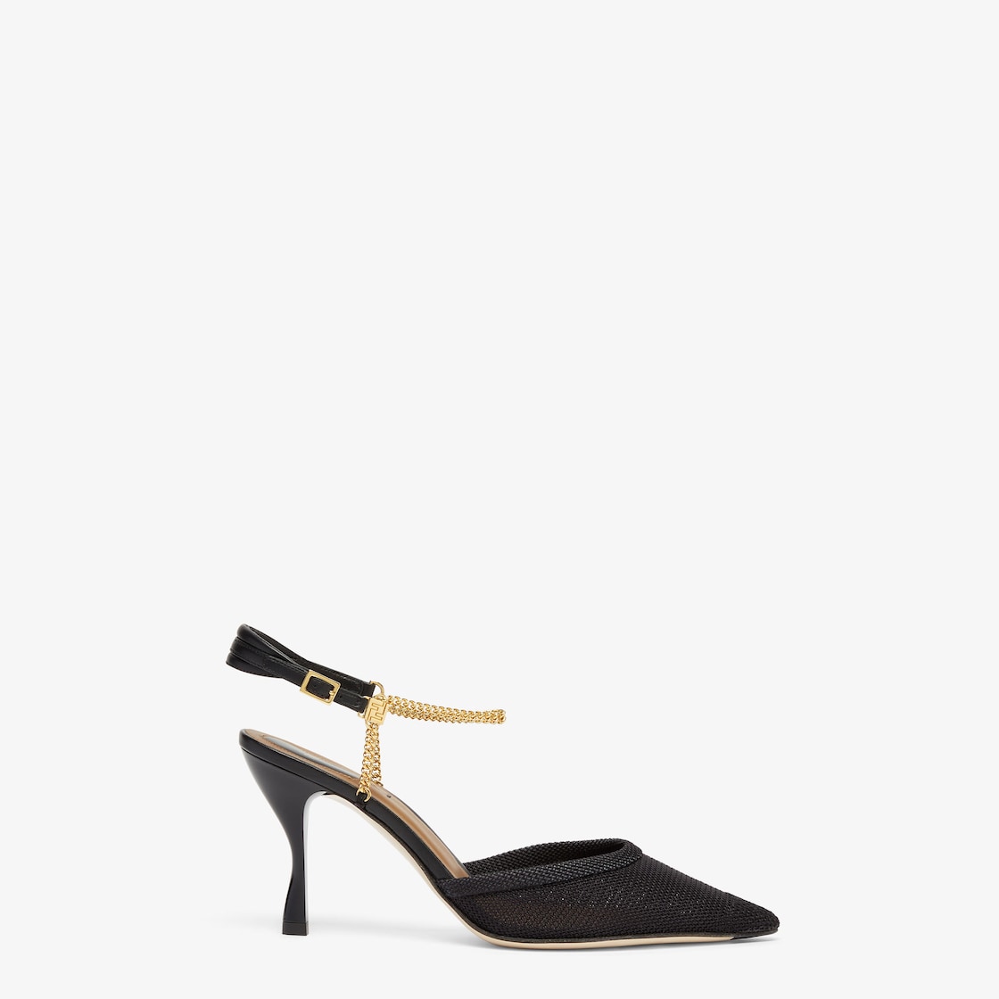 Colibrì Lite - Black mesh high-heeled slingbacks | Fendi