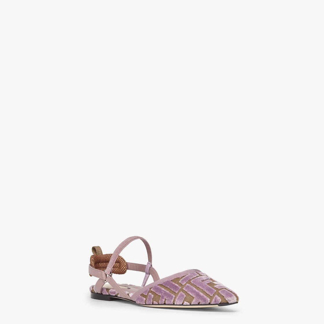 Colibrì Lite Mauve pink FF jacquard velvet flats Pink - Image 2/4