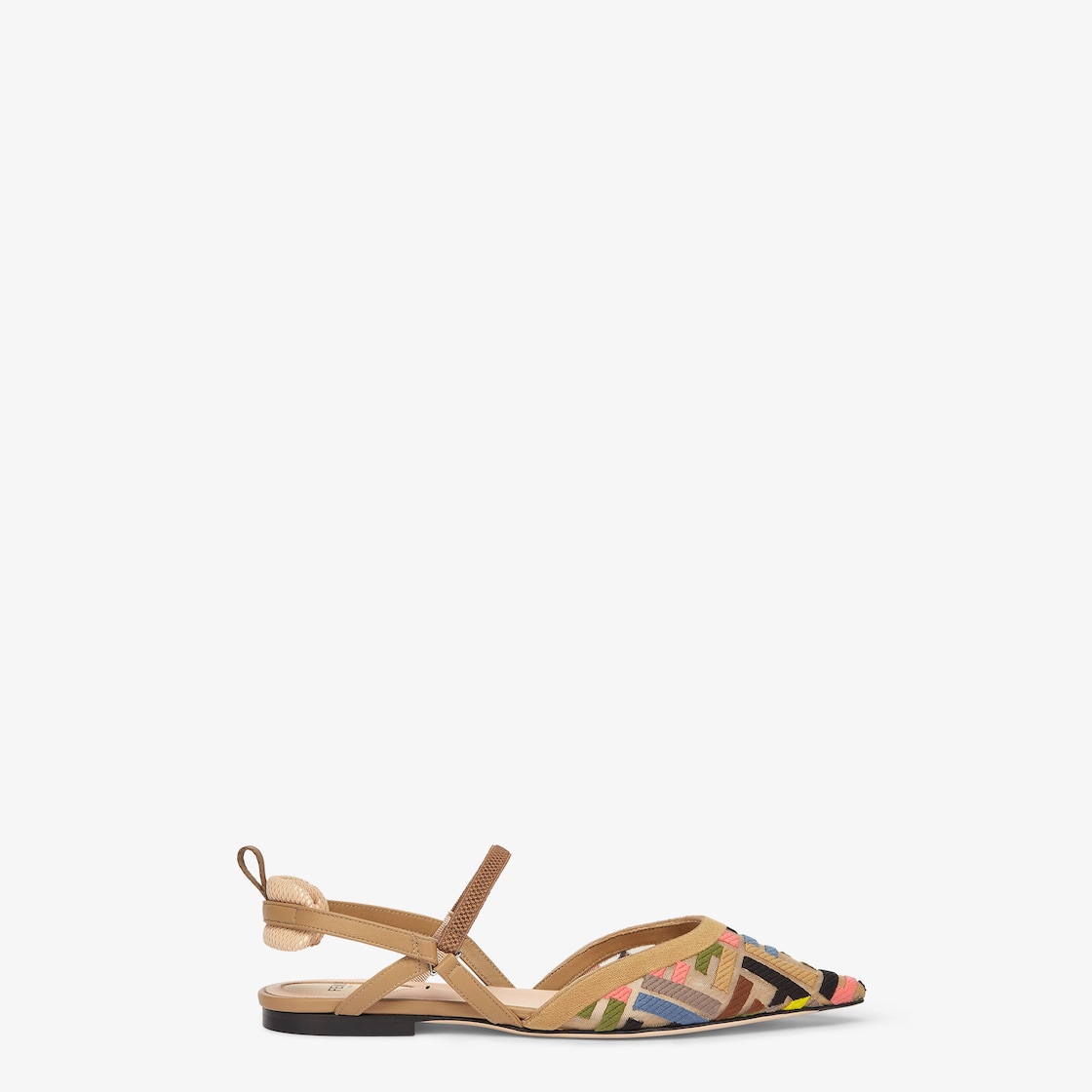 Colibri Lite Multicolour mesh flat slingbacks Fendi