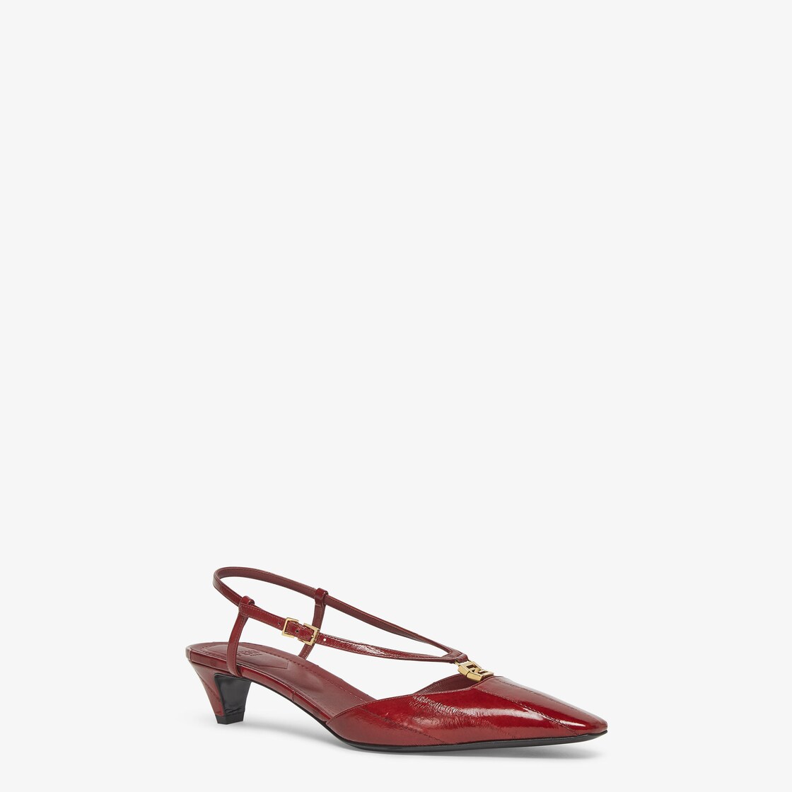 Fendi FFold Red eel leather low-heeled slingbacks Red - Image 2/4