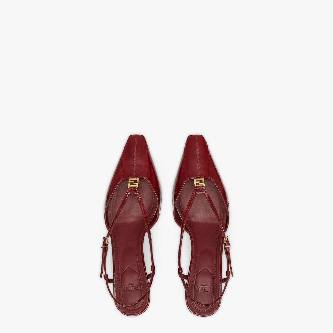 Fendi FFold Red eel leather low-heeled slingbacks Red - Image 4/4