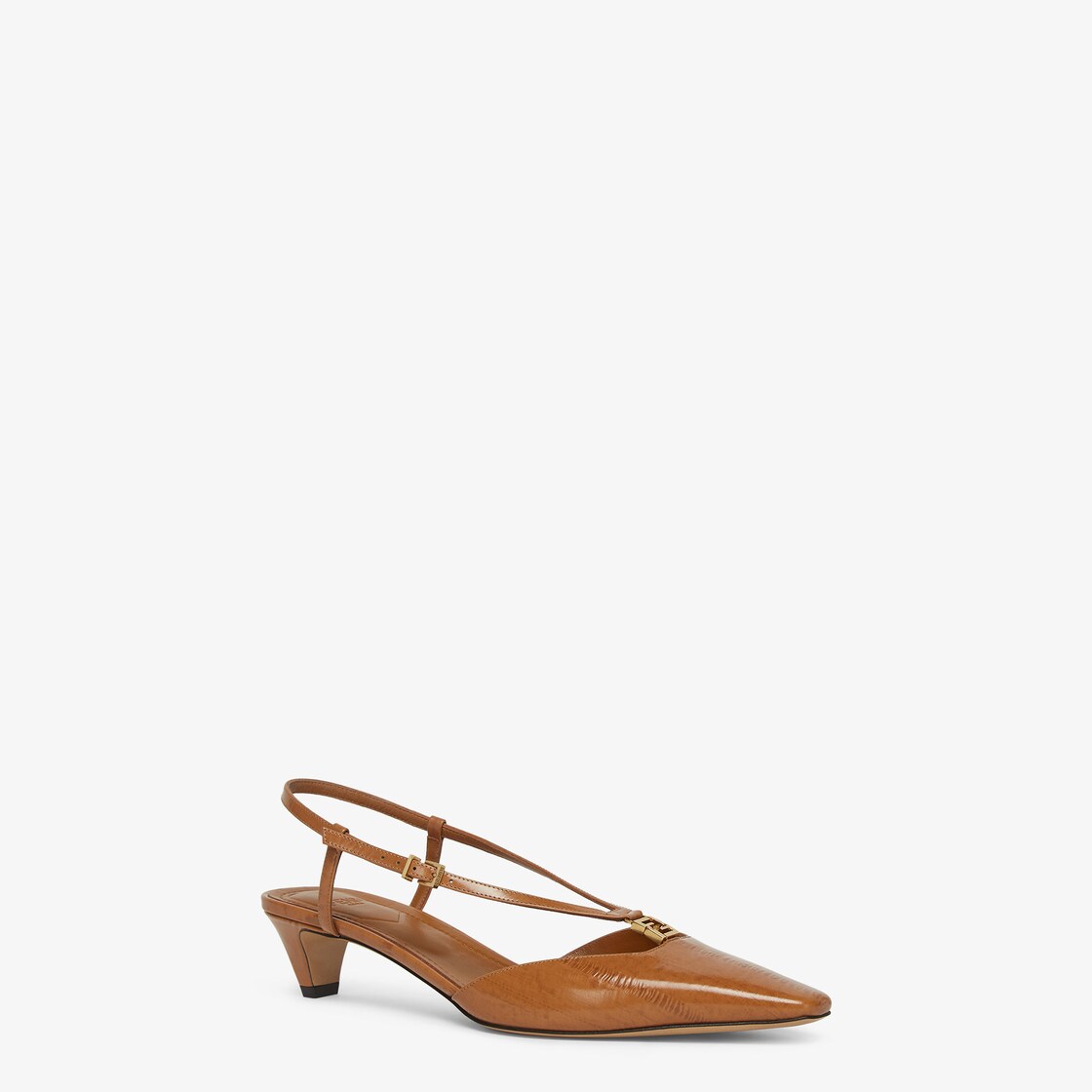 Fendi FFold Beige eel leather low-heeled slingbacks Beige - Image 2/4